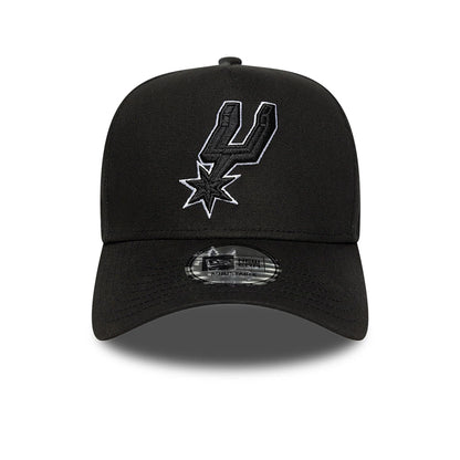 This is a San Antonio Spurs NBA Paris Games 2025 Black 9FORTY E-Frame Adjustable Cap 2