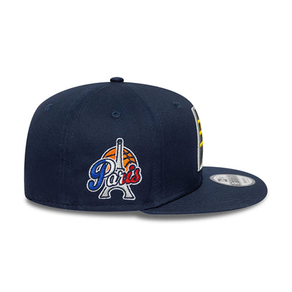 This is a Indiana Pacers NBA Paris Games 2025 Navy 9FIFTY Snapback Cap 6