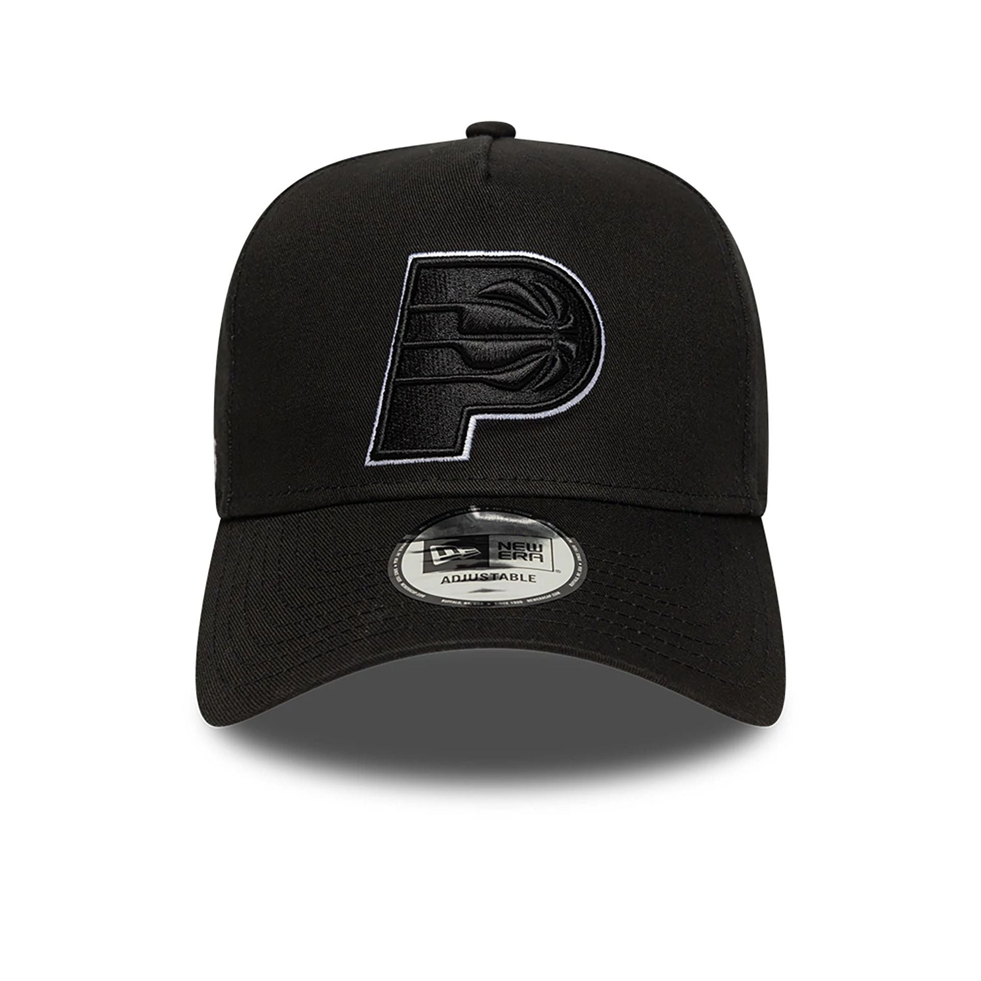 This is a Indiana Pacers NBA Paris Games 2025 Black 9FORTY E-Frame Adjustable Cap 2