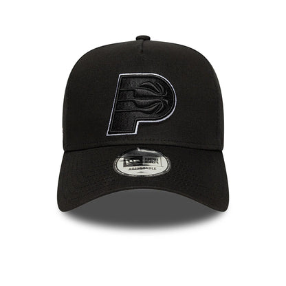 This is a Indiana Pacers NBA Paris Games 2025 Black 9FORTY E-Frame Adjustable Cap 2