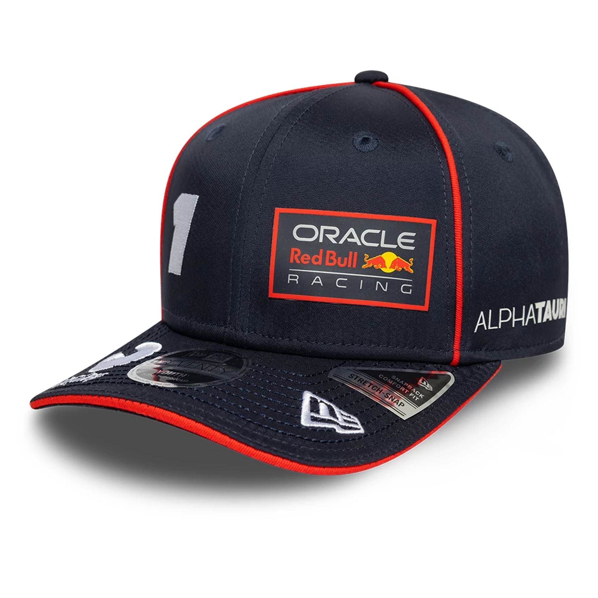 This is a Red Bull Racing Youth Replica Max Verstappen Dark Blue 9SEVENTY Stretch Snap Adjustable Cap 1