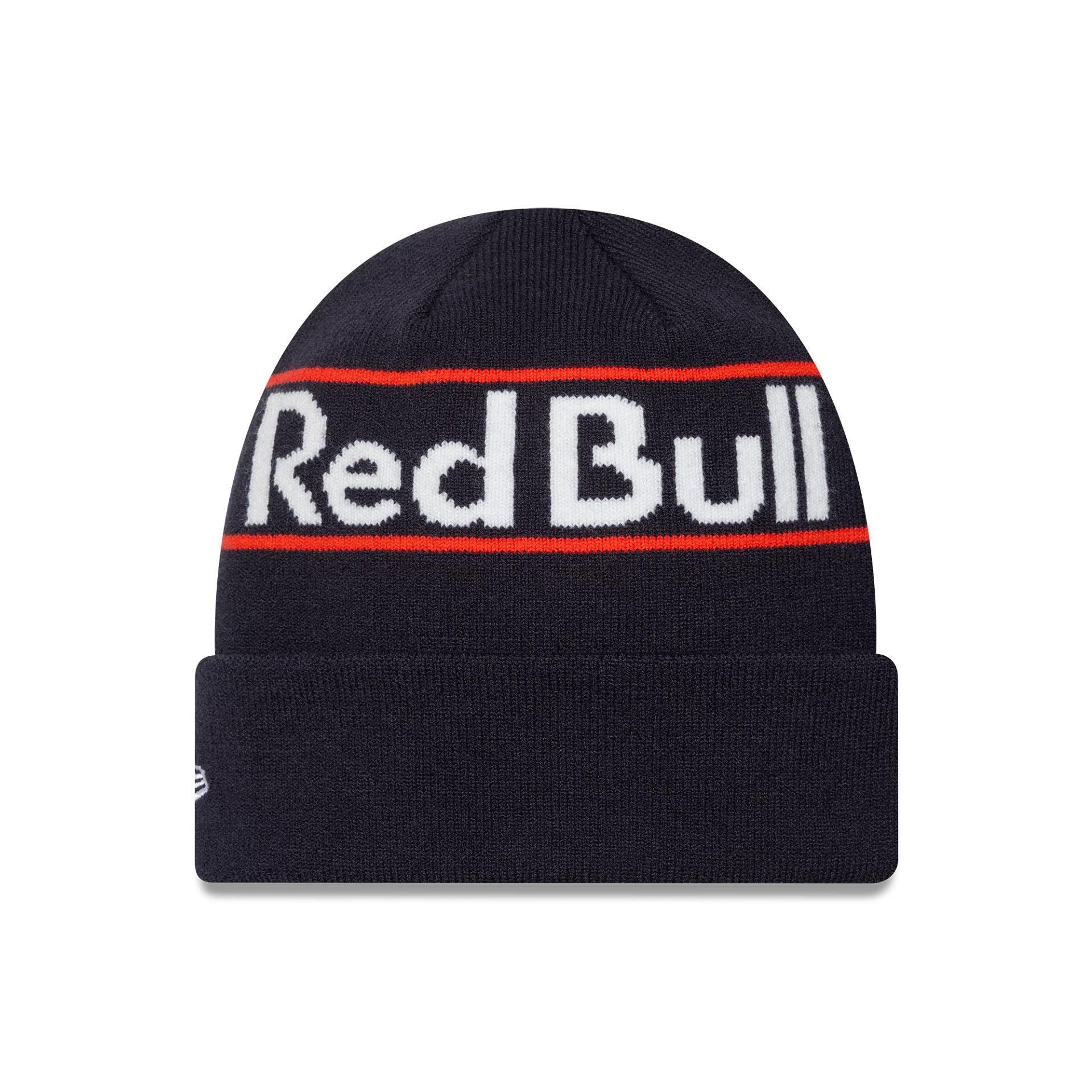 This is a Red Bull Racing Team Wordmark Dark Blue Cuff Knit Beanie Hat 2