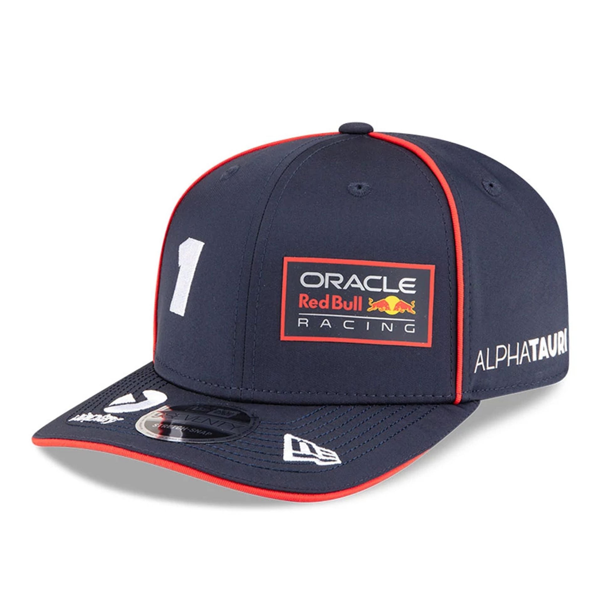 This is a Red Bull Racing Replica Max Verstappen Dark Blue 9SEVENTY Stretch Snap Adjustable Cap 1