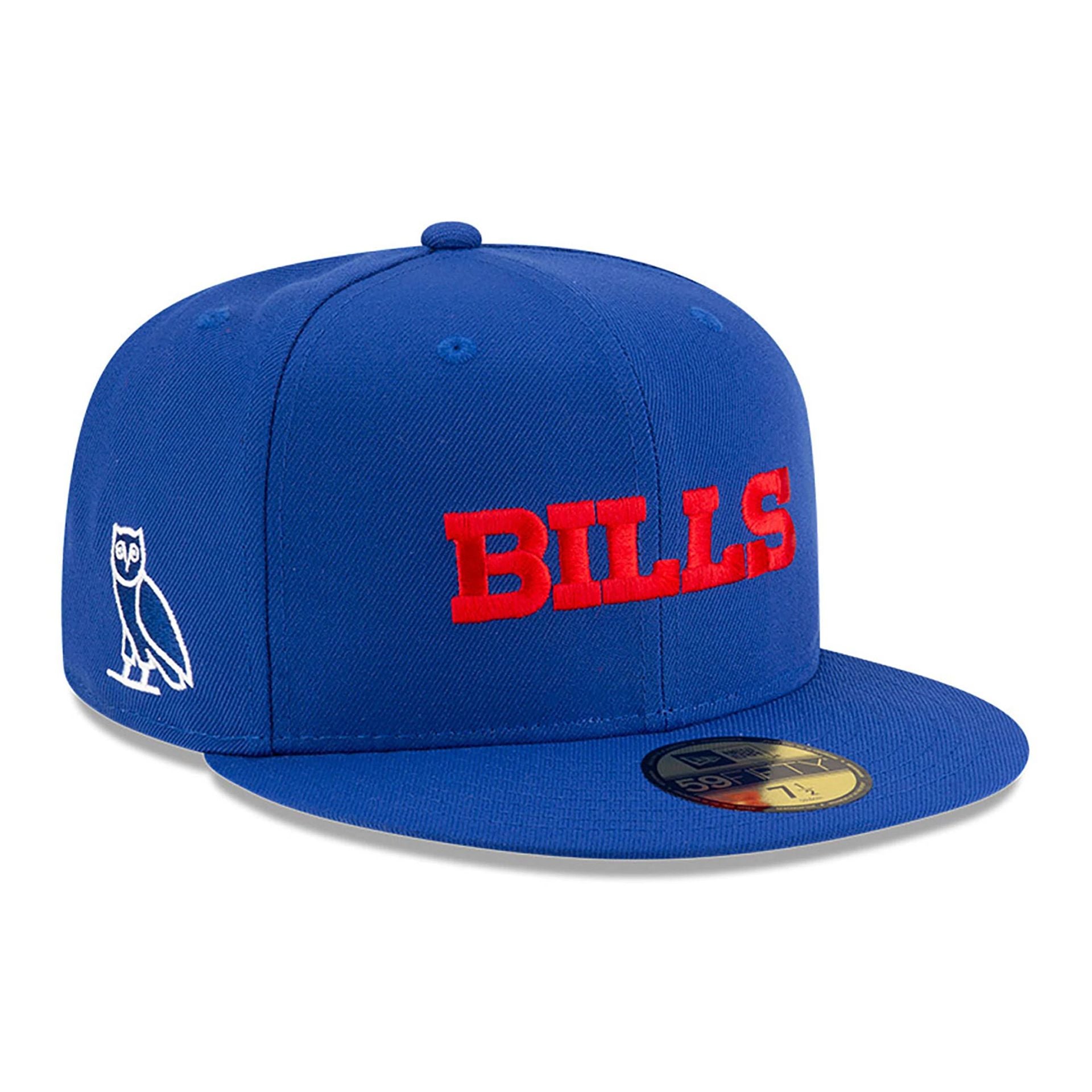 This is a Buffalo Bills OVO x NFL 2024 Light Blue 59FIFTY Fitted Cap 1