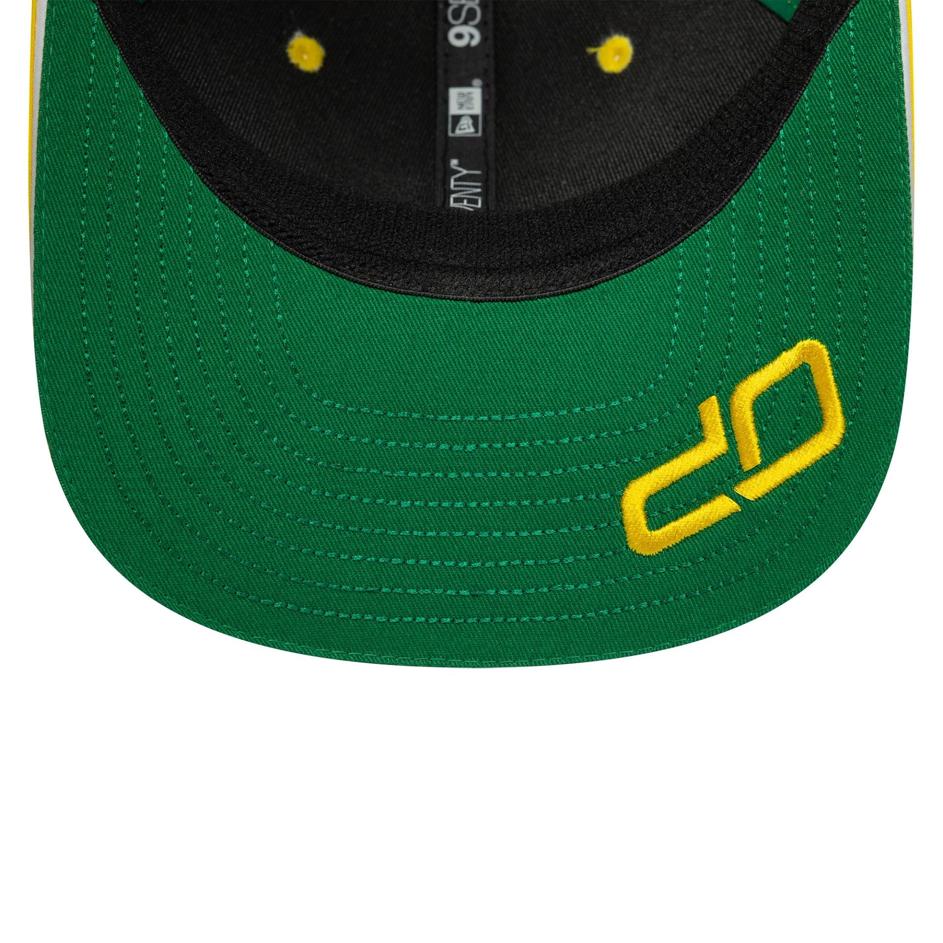 This is a McLaren Racing Oscar Piastri Australia Race Special Green 9SEVENTY Stretch Snap Adjustable Cap 2