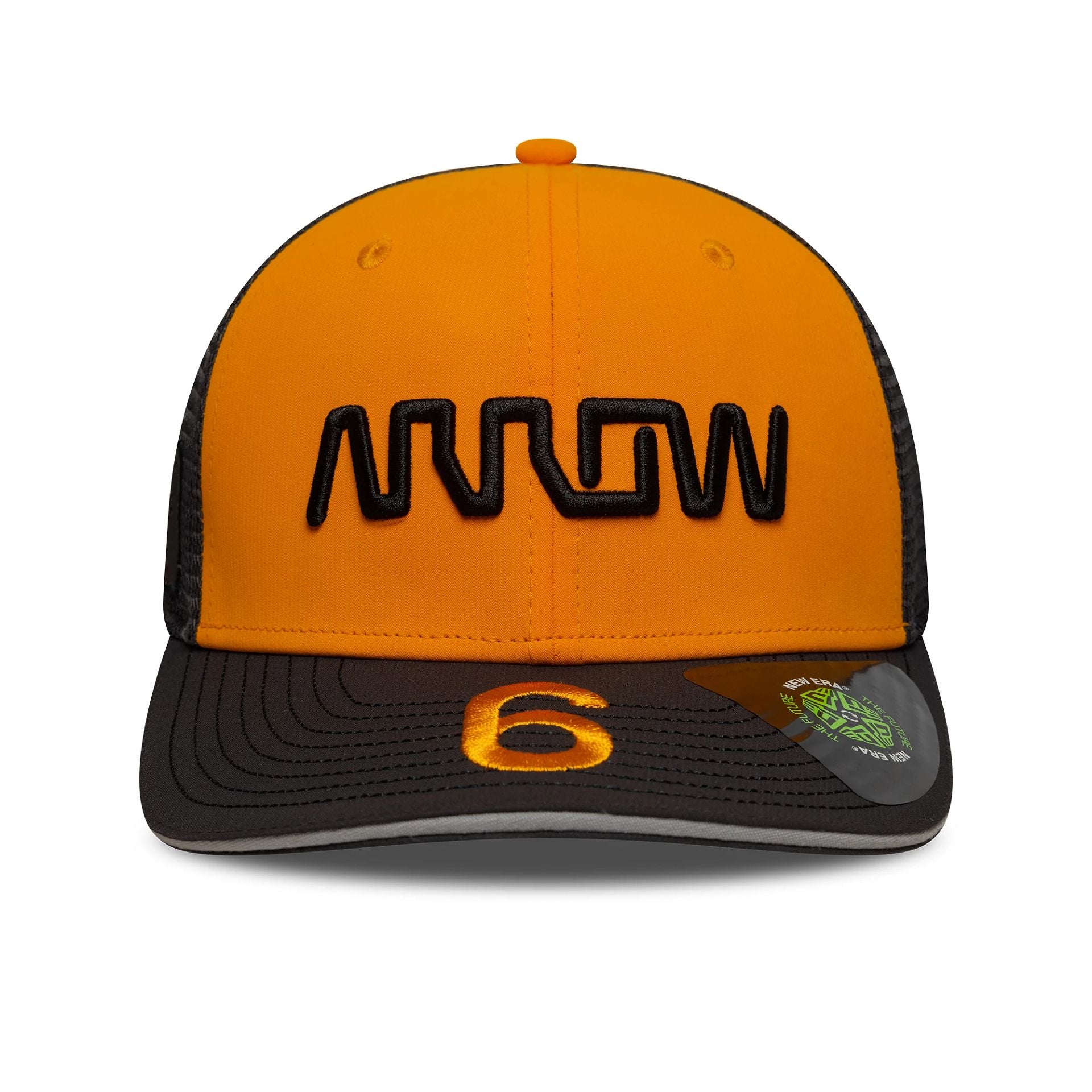 This is a Arrow McLaren Racing Replica David Malukas Orange 9SEVENTY Stretch Snap Adjustable Cap 2