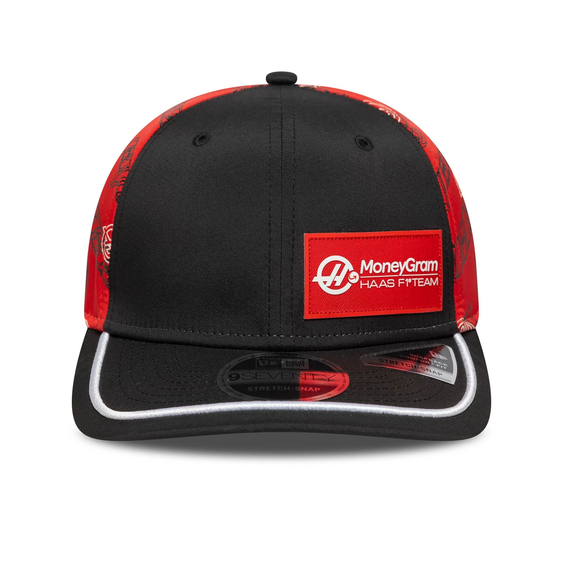 This is a MoneyGram Haas F1 Japan Race Special Black 9SEVENTY Stretch Snap Adjustable Cap 2