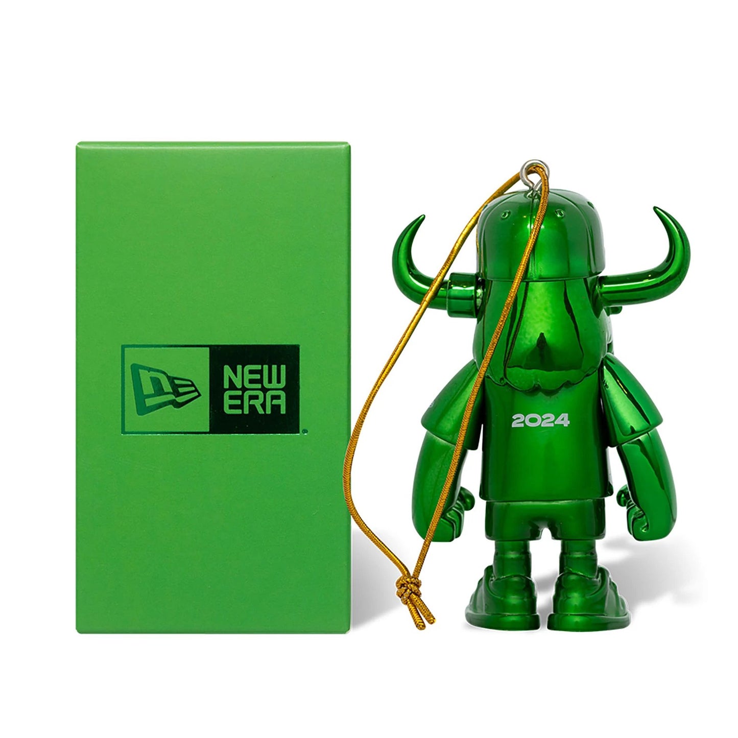 This is a Festive Ffalo Ornament Green Mini Buffalo Figure 3