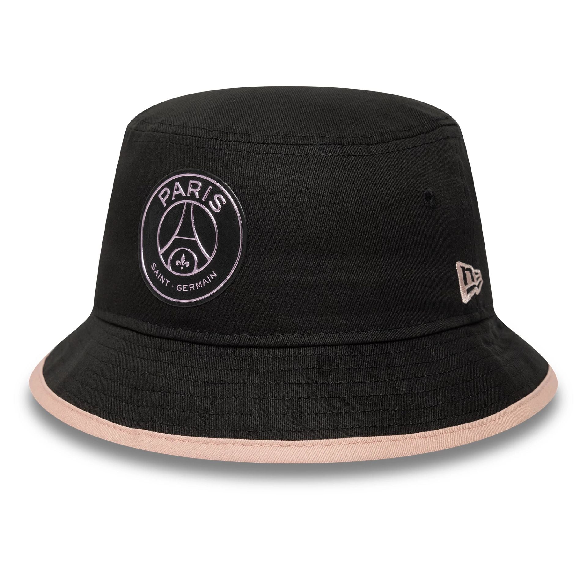 This is a Paris Saint-Germain Contrast Tape Black Bucket Hat 1