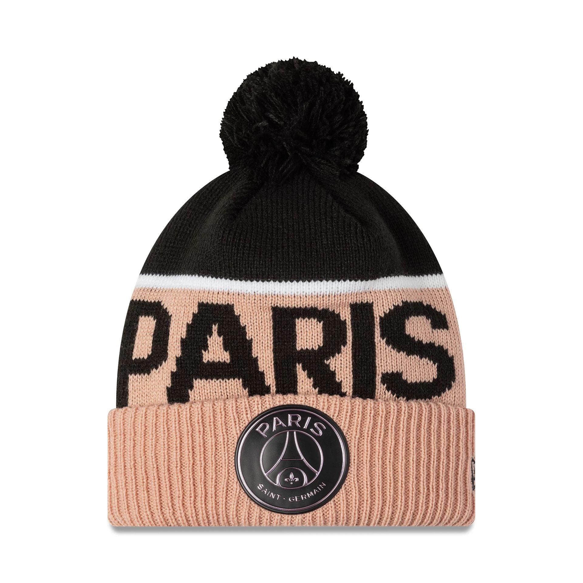 This is a Paris Saint-Germain Pastel Pink Sport Knit Beanie Hat 1