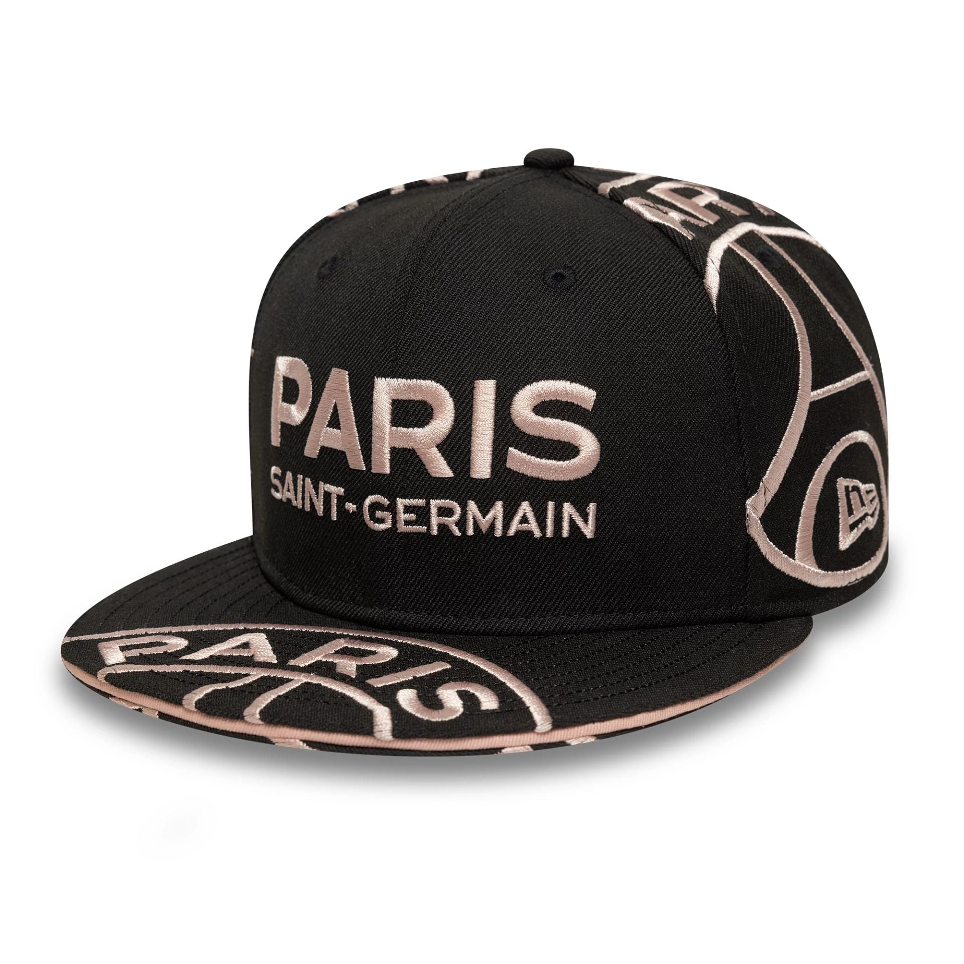 This is a Paris Saint-Germain All Over Print Black 59FIFTY Fitted Cap 4