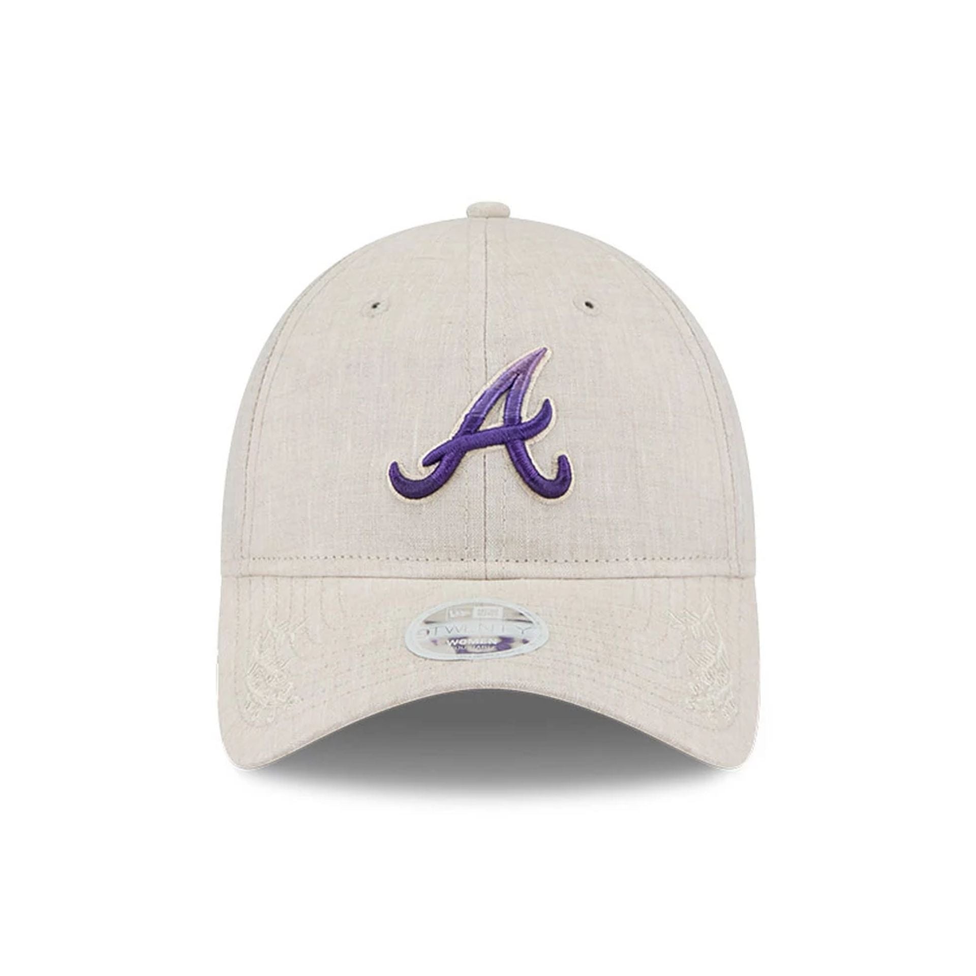 This is a Atlanta Braves Floral Visor Open Beige 9TWENTY Adjustable Cap 2