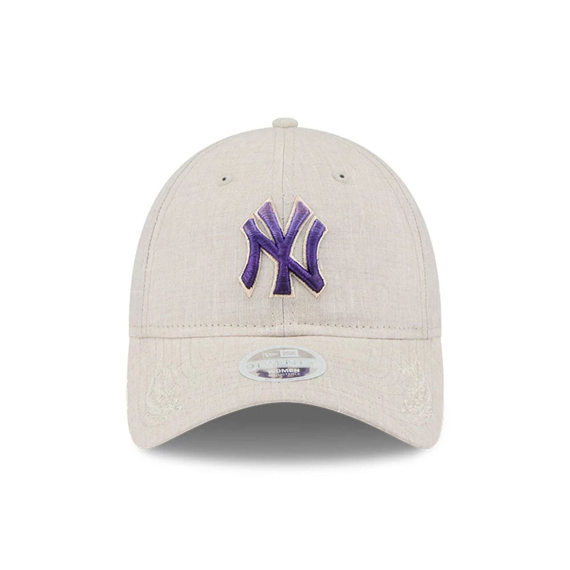 This is a New York Yankees Floral Visor Open Beige 9TWENTY Adjustable Cap 2