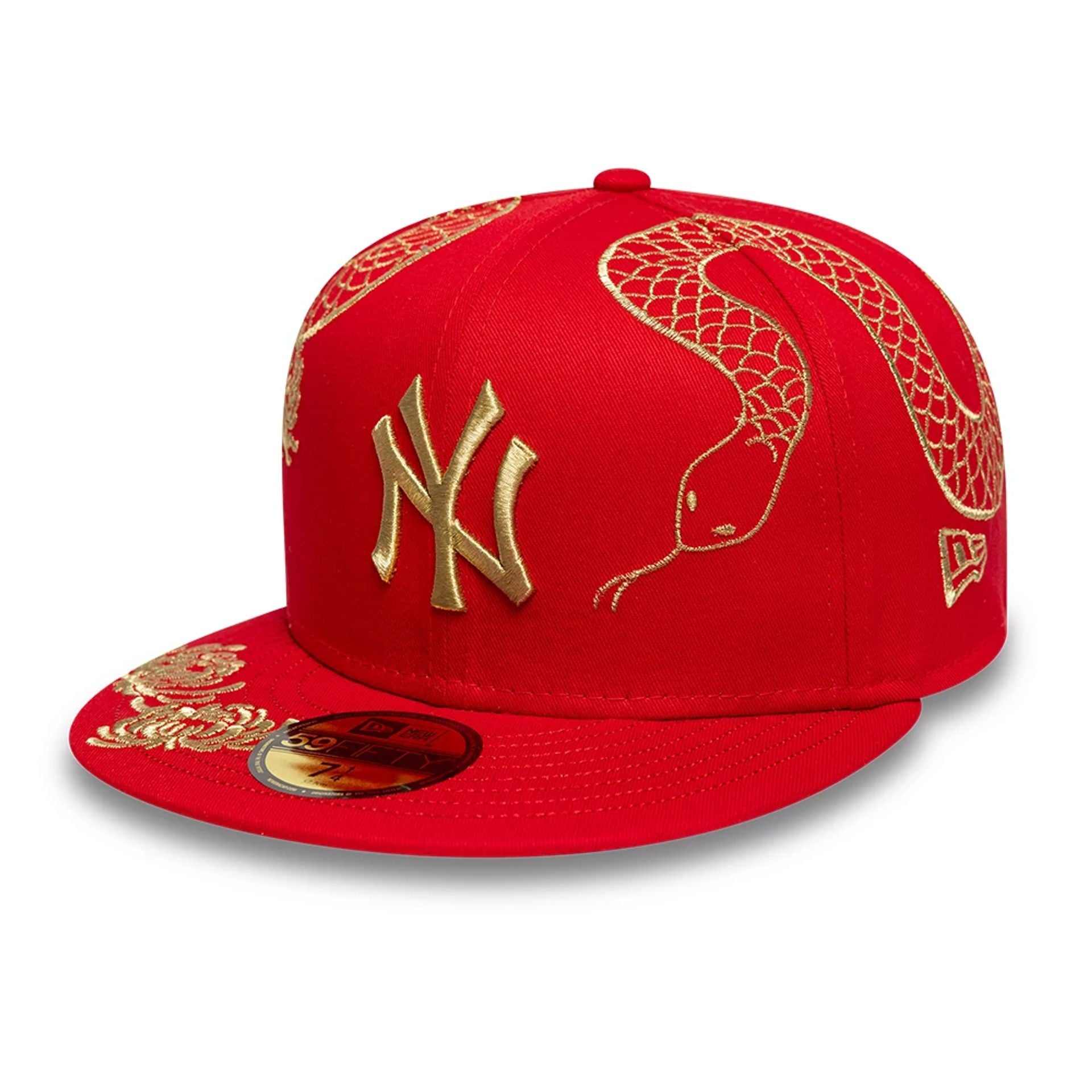 This is a New York Yankees MLB Year Of The Snake Red 59FIFTY Fitted Cap 1