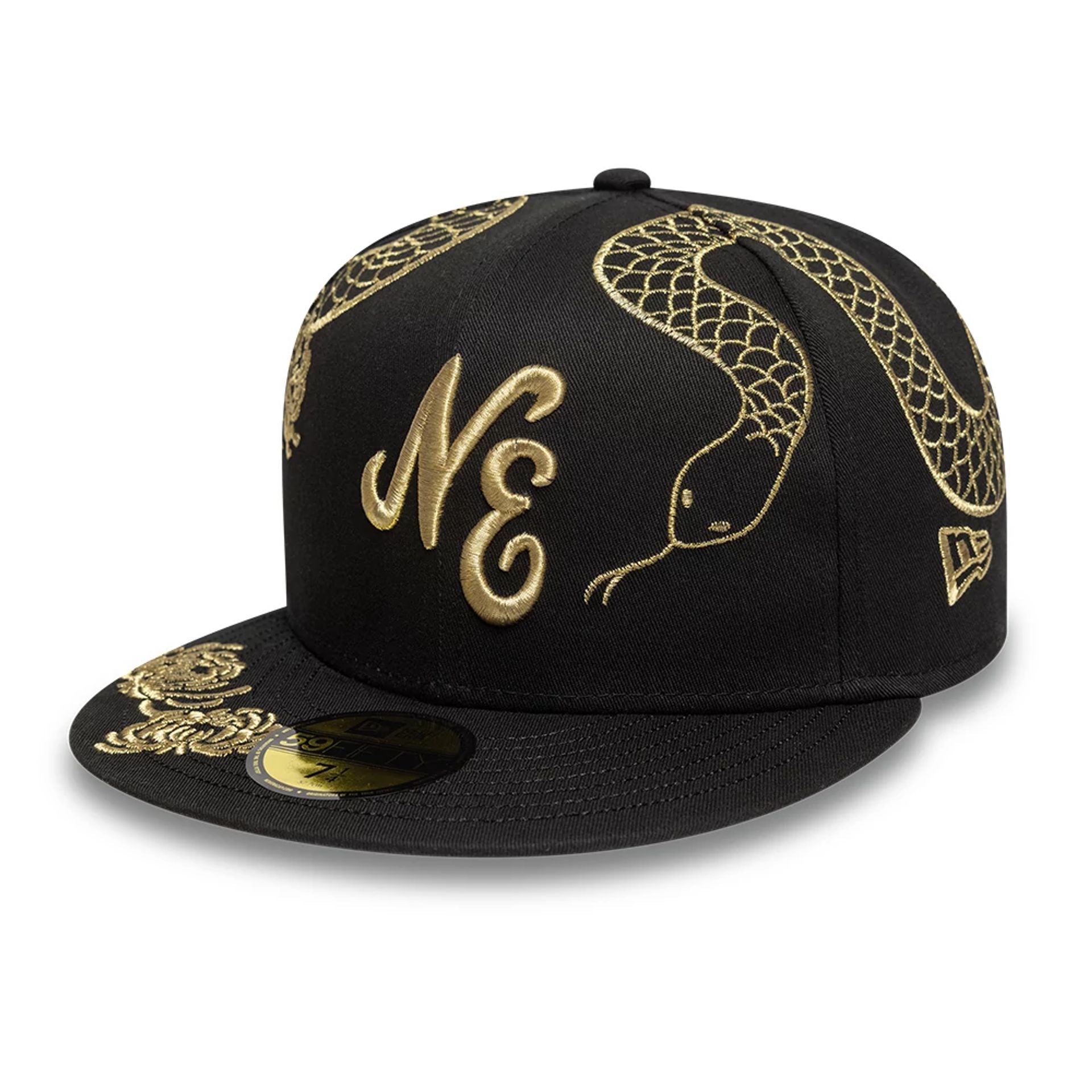 This is a New Era Year Of The Snake Black 59FIFTY Fitted Cap 1