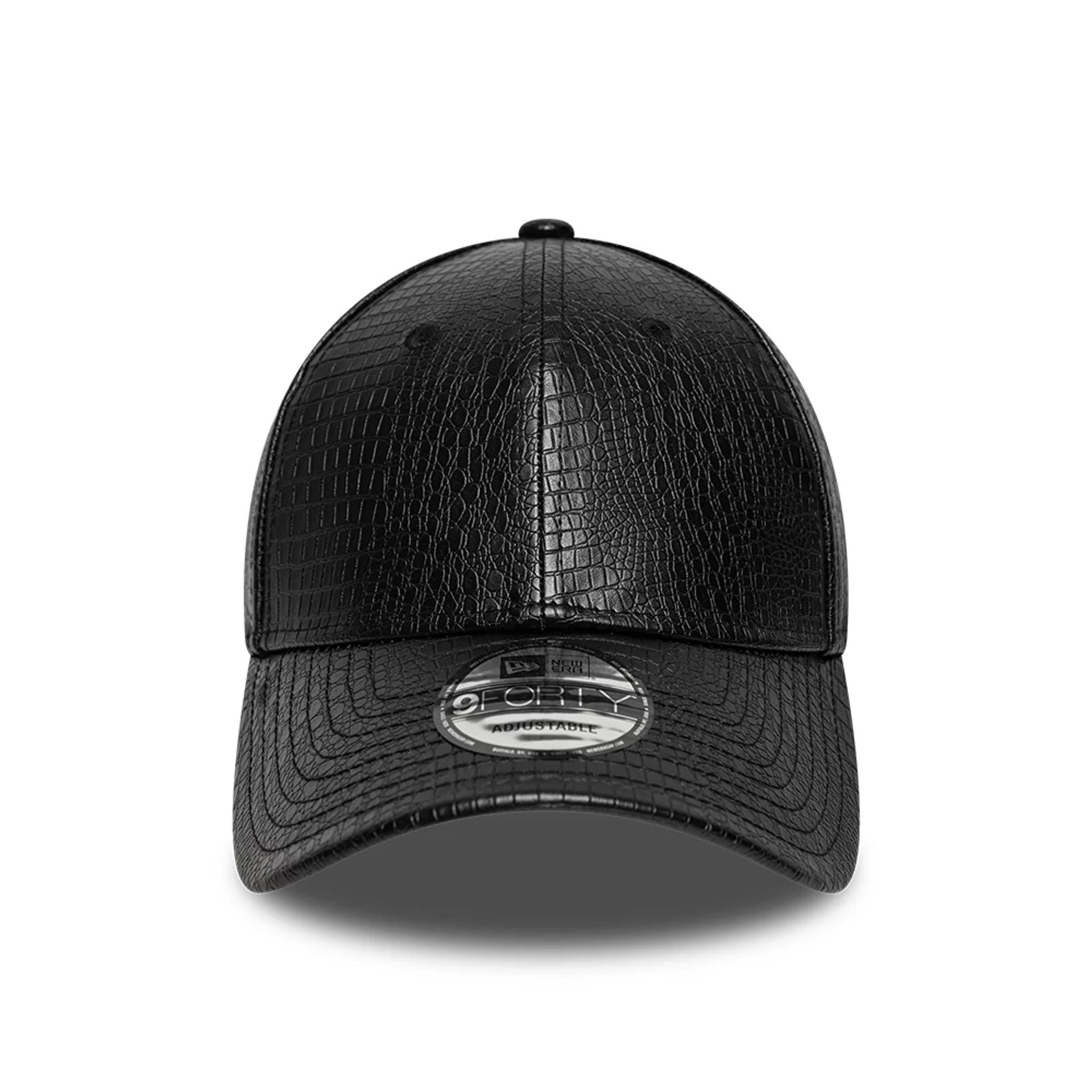 This is a New Era Faux Snake Skin Black 9FORTY Adjustable Cap 2