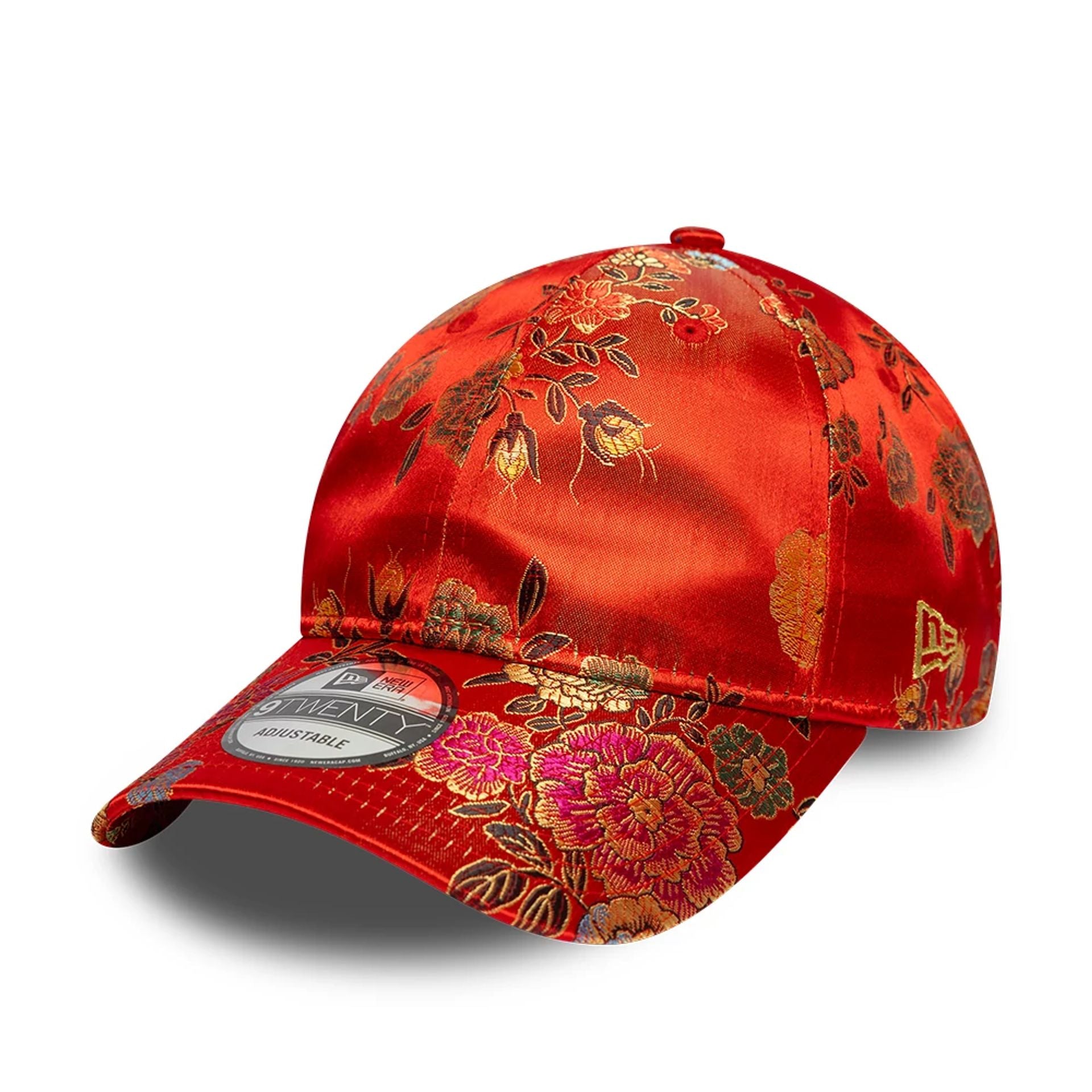 This is a New Era Brocade Red 9TWENTY Adjustable Cap 1