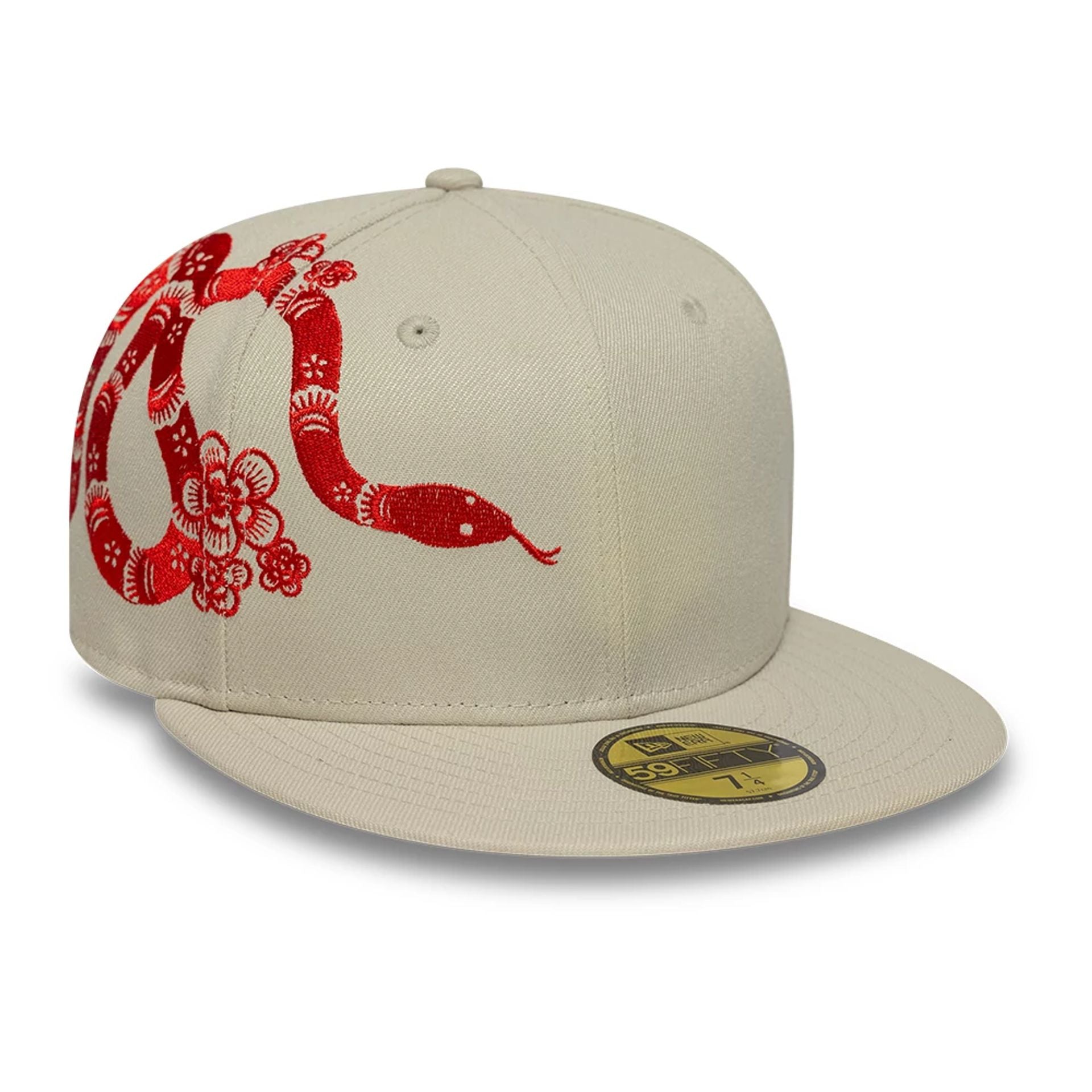 This is a New Era Snake Cream 59FIFTY Fitted Cap 1