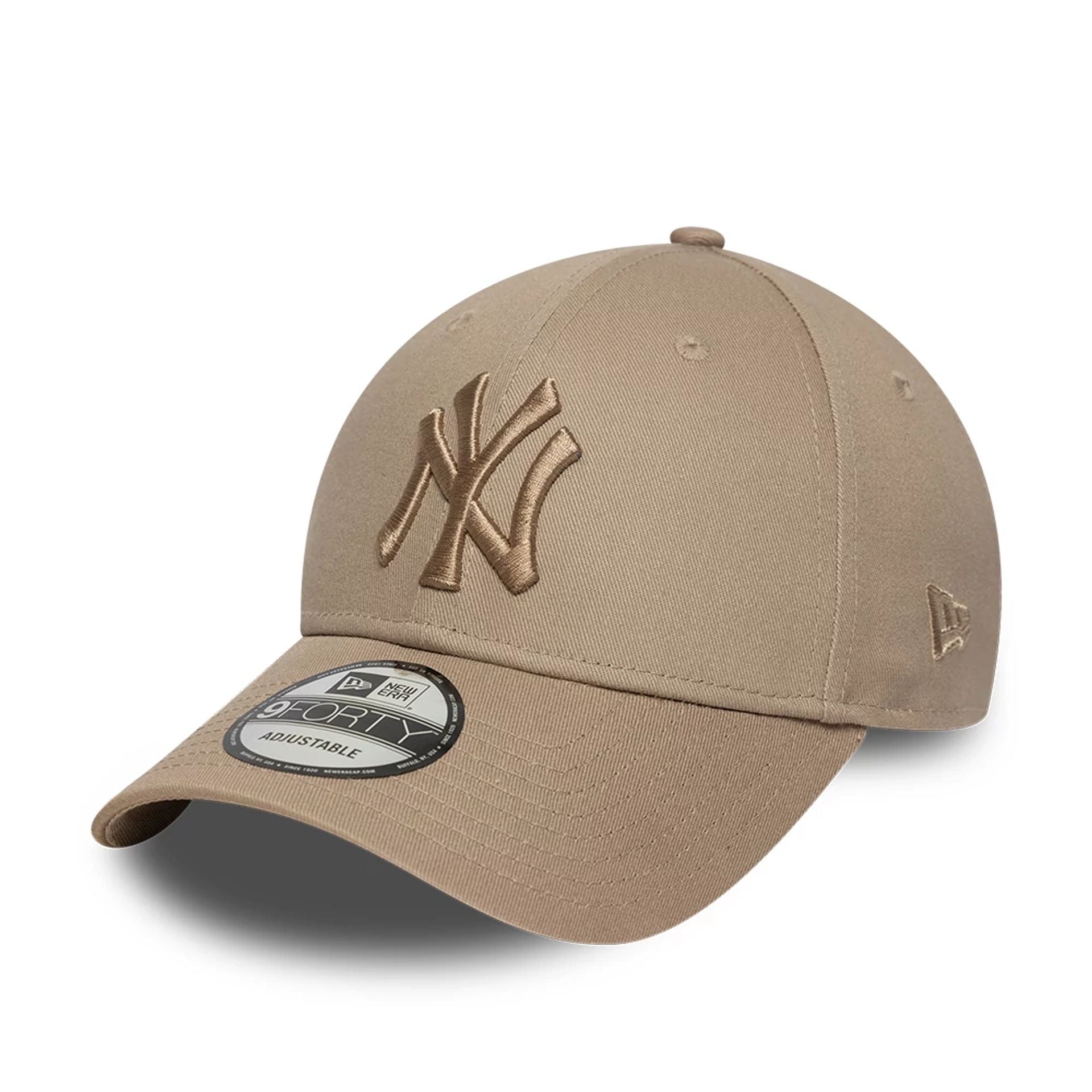 This is a New York Yankees MLB League Essential Pastel Brown 9FORTY Adjustable Cap 1