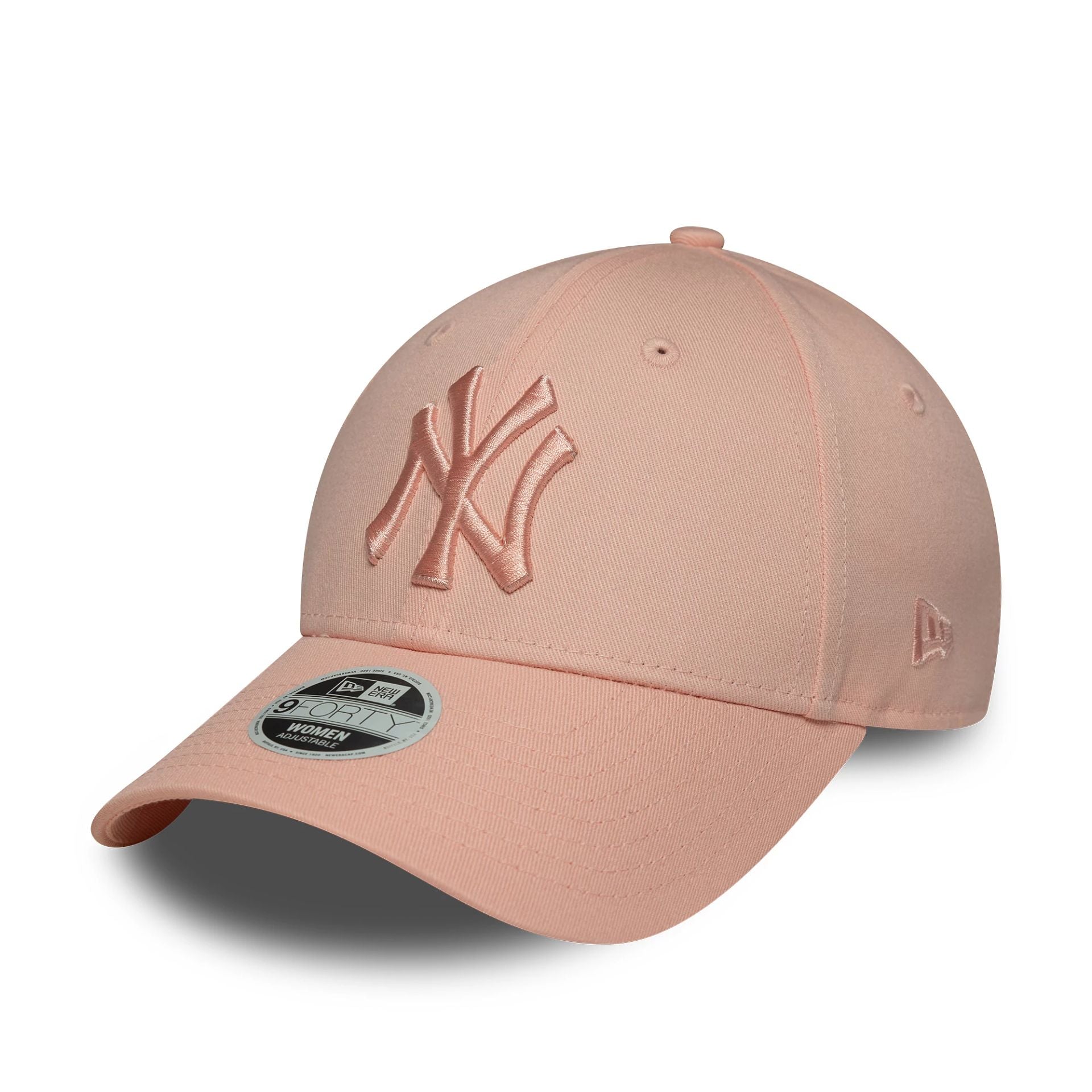 This is a New York Yankees MLB League Essential Pastel Pink 9FORTY Adjustable Cap 1