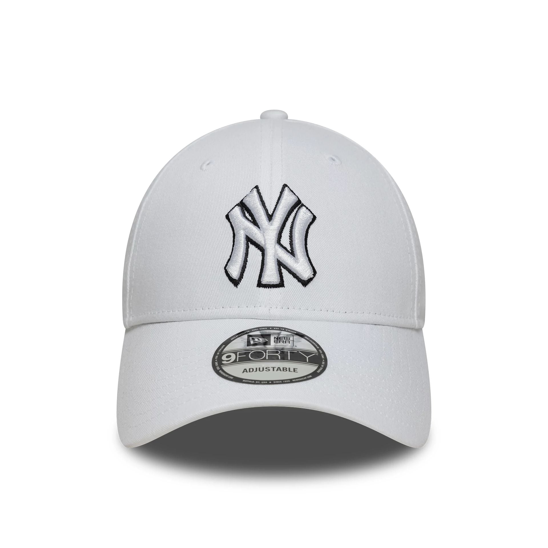 This is a New York Yankees MLB Outline White 9FORTY Adjustable Cap 2