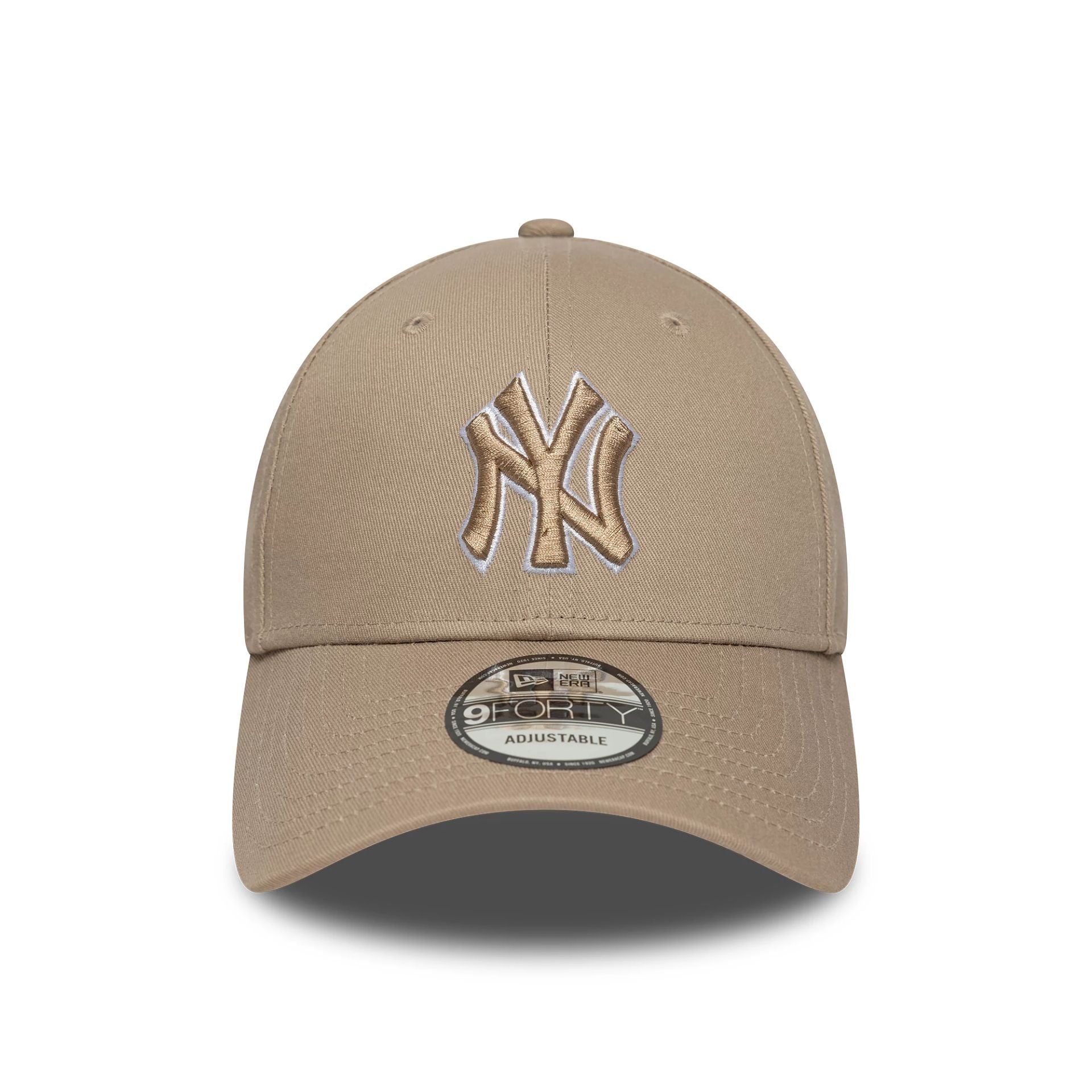 This is a New York Yankees MLB Outline Pastel Brown 9FORTY Adjustable Cap 2