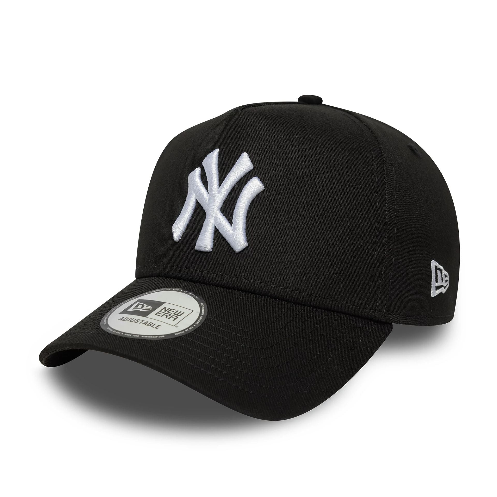 This is a New York Yankees MLB League Essential Black 9FORTY E-Frame Adjustable Cap 1