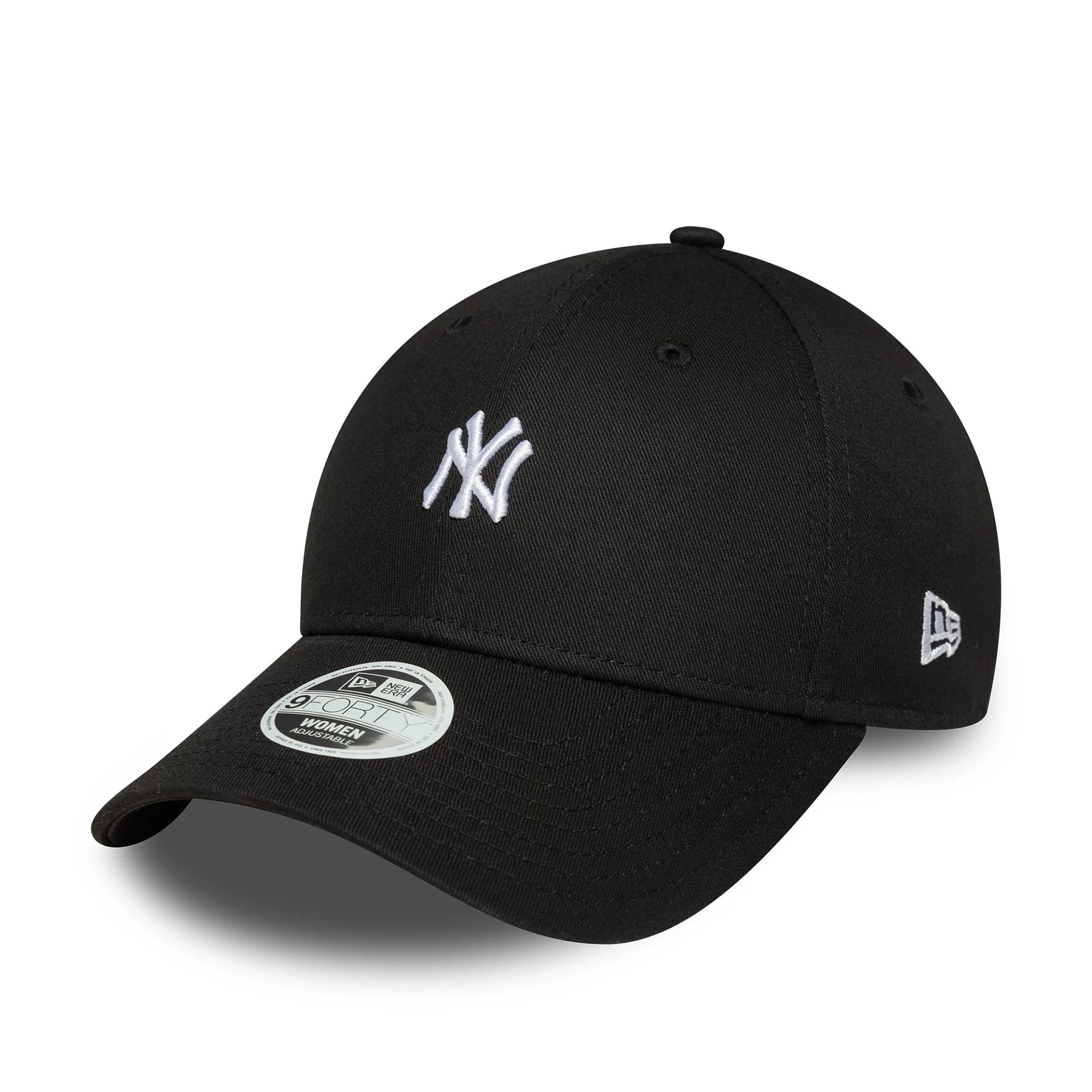 This is a New York Yankees Womens MLB Mini Logo Black 9FORTY Adjustable Cap 1