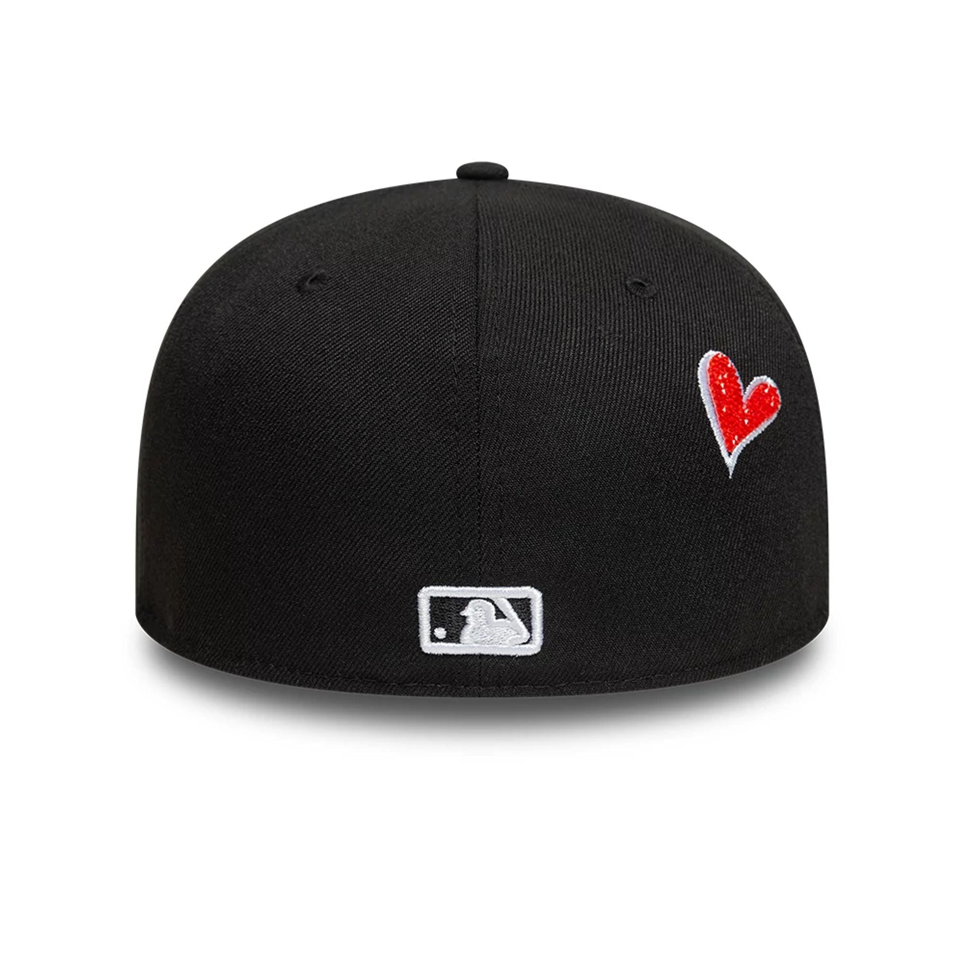 This is a Atlanta Braves Team Heart Logo Black 59FIFTY Fitted Cap 2