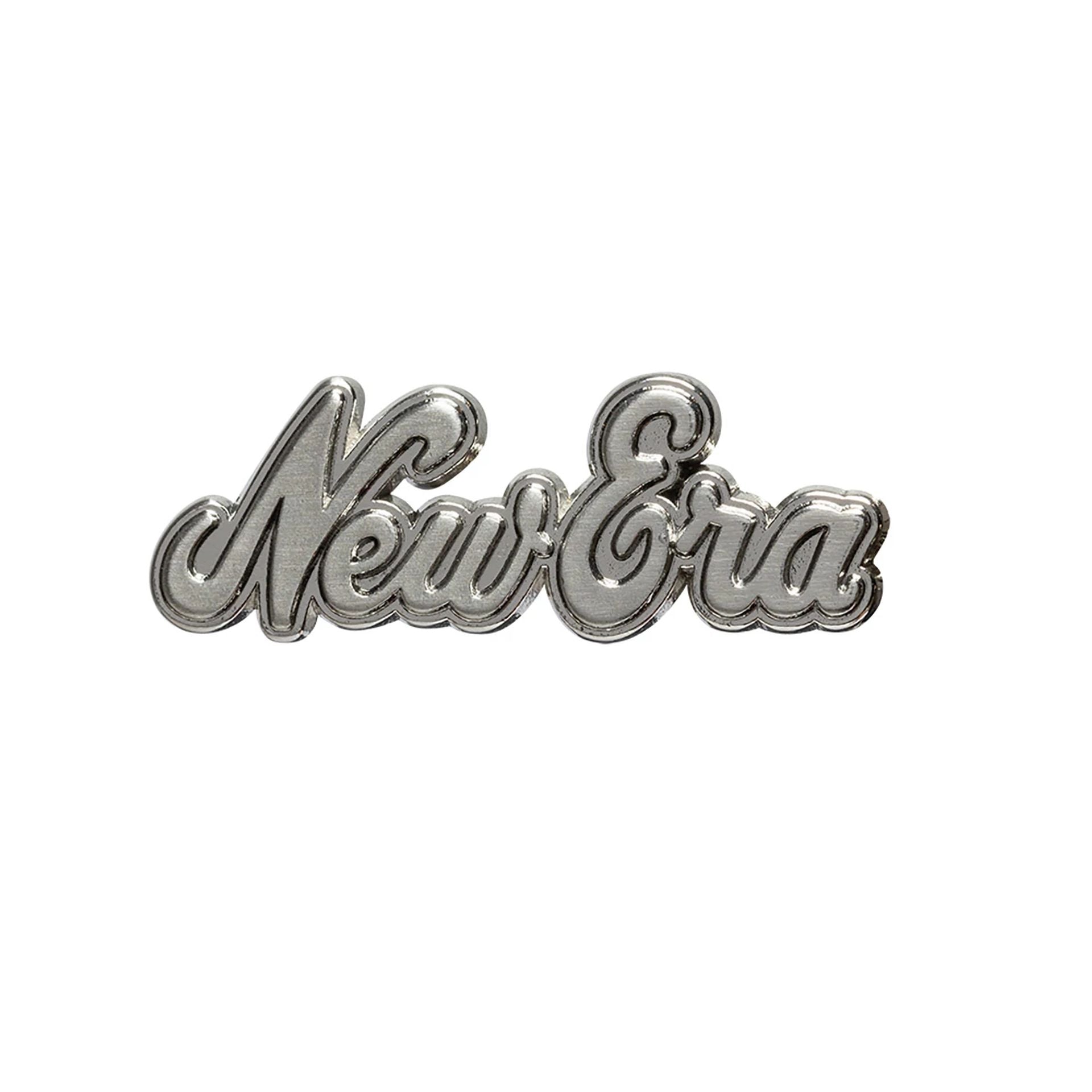 This is a New Era Heritage Script Silver Pin Badge 1