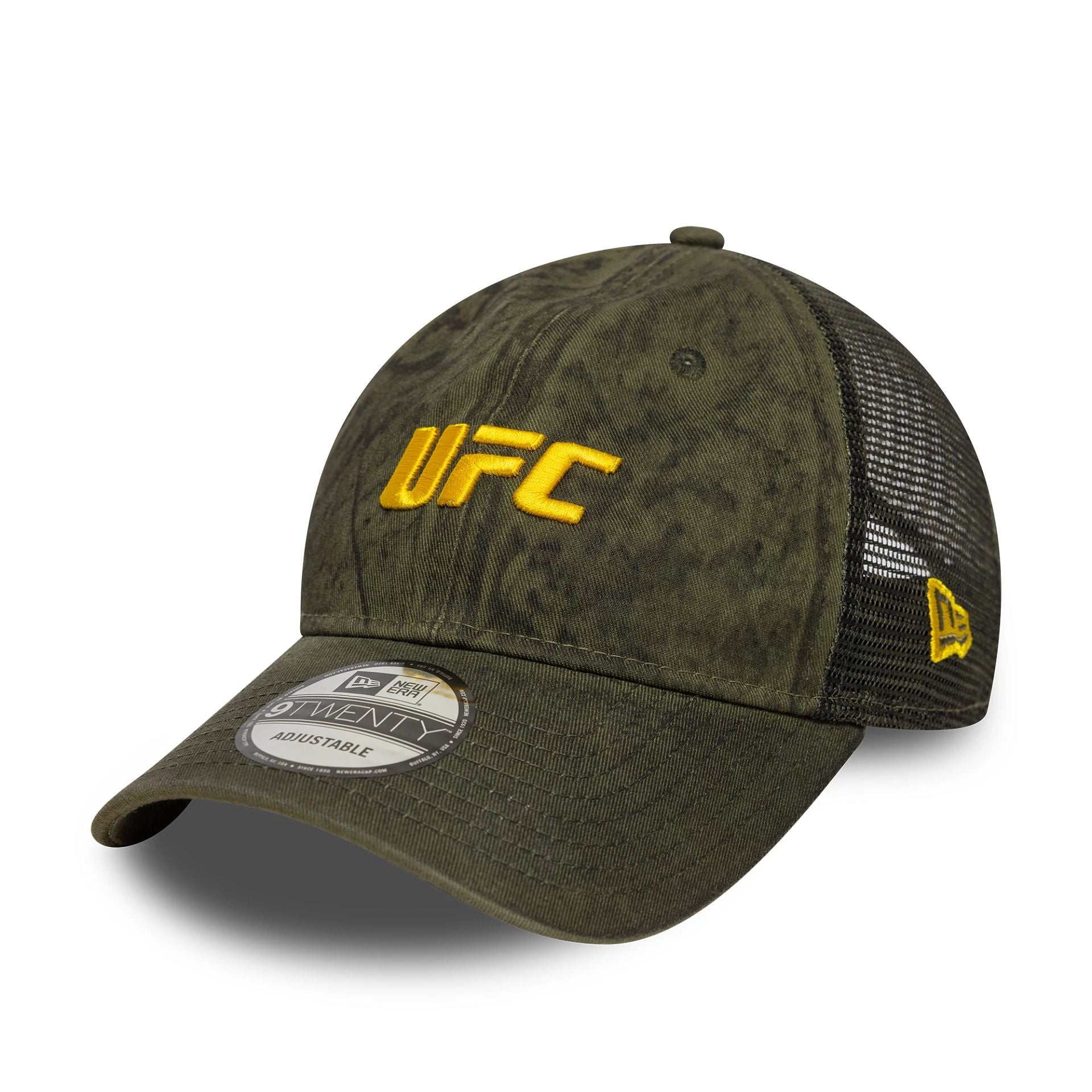 This is a UFC Ultimate Fighting Oil Wash Green 9TWENTY Adjustable Cap 1