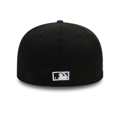 This is a Colorado Rockies MLB Purple Success Black 59FIFTY Fitted Cap 3