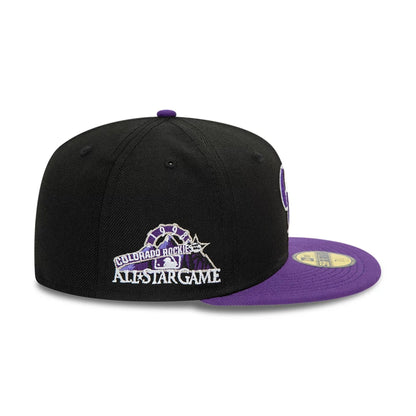 This is a Colorado Rockies MLB Purple Success Black 59FIFTY Fitted Cap 7