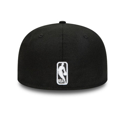 This is a Brooklyn Nets Logo NBA Borough Of Neighbourhoods Black 59FIFTY Fitted Cap 3