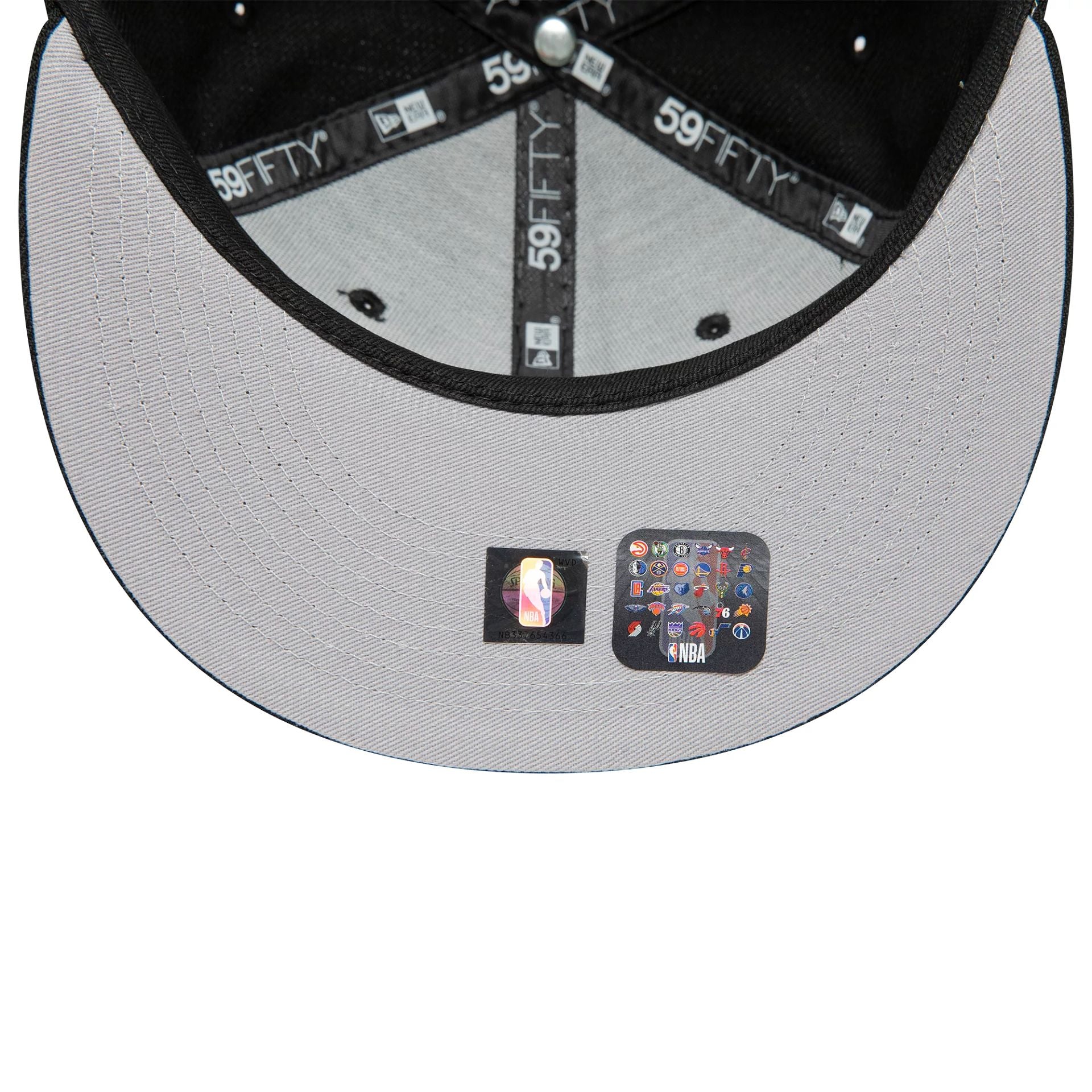 This is a Brooklyn Nets Logo NBA Borough Of Neighbourhoods Black 59FIFTY Fitted Cap 2