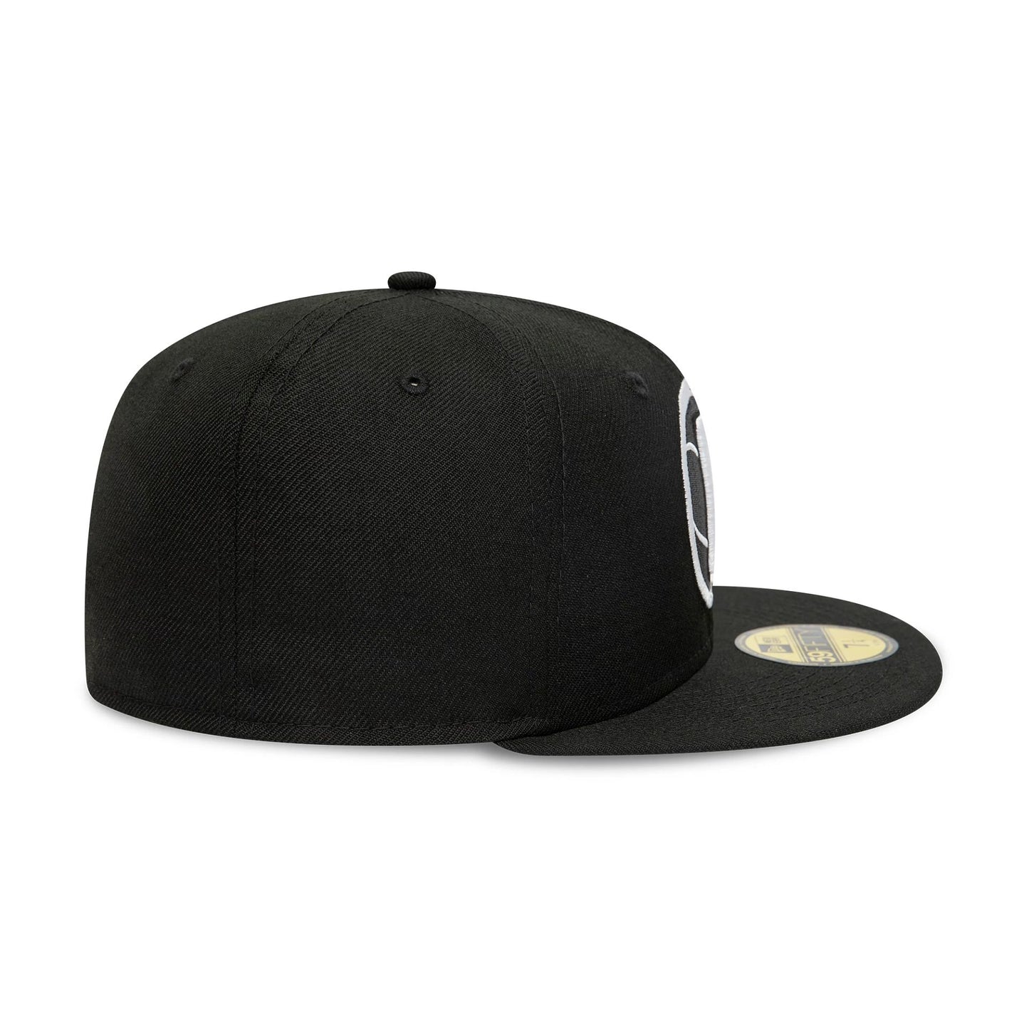 This is a Brooklyn Nets Logo NBA Borough Of Neighbourhoods Black 59FIFTY Fitted Cap 6