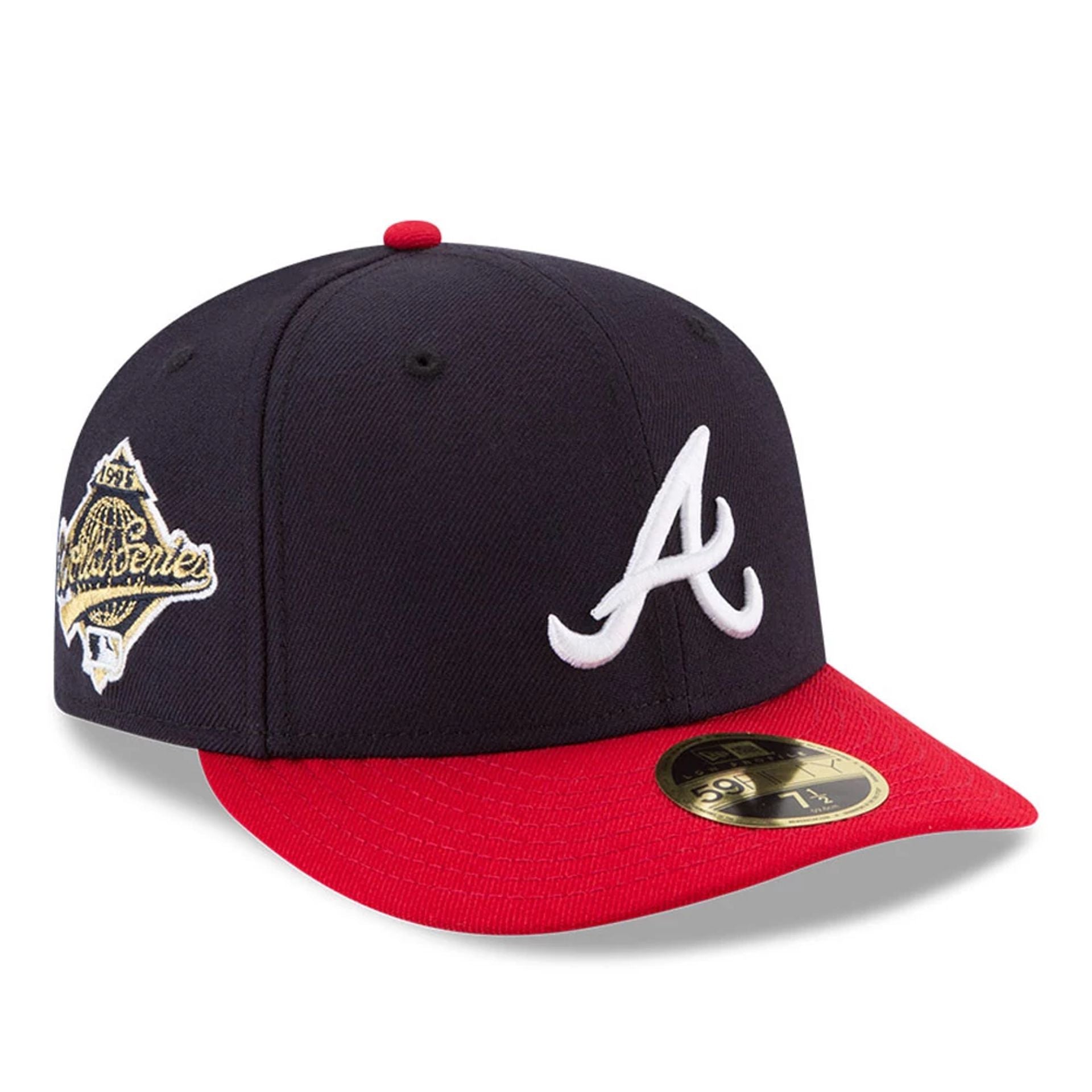 This is a Atlanta Braves World Series Navy Low Profile 59FIFTY Fitted Cap 1