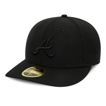 This is a Atlanta Braves MLB Black on Black 59FIFTY Low Profile Cap 1