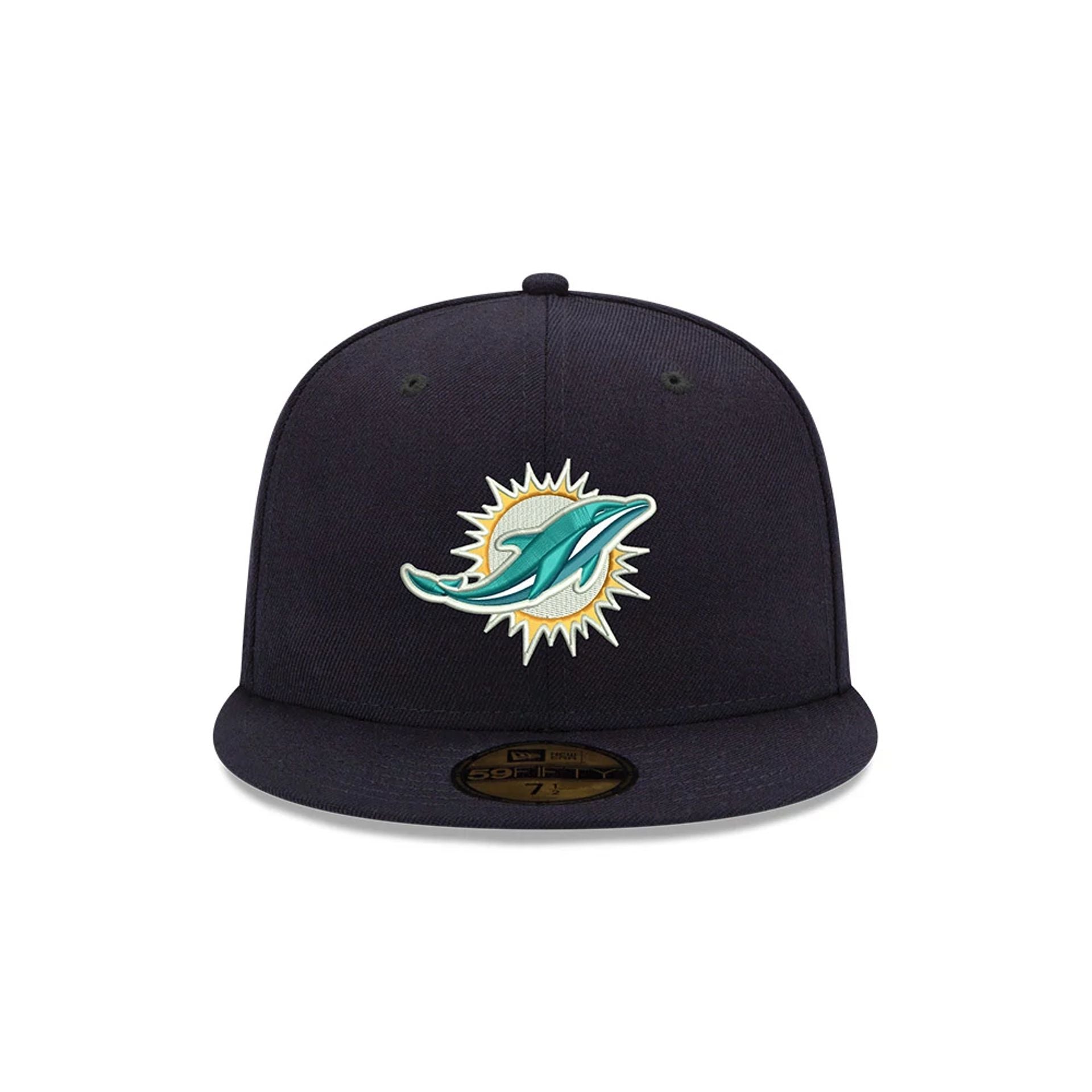 This is a Miami Dolphins NFL Treasure Island Navy 59FIFTY Fitted Cap 2