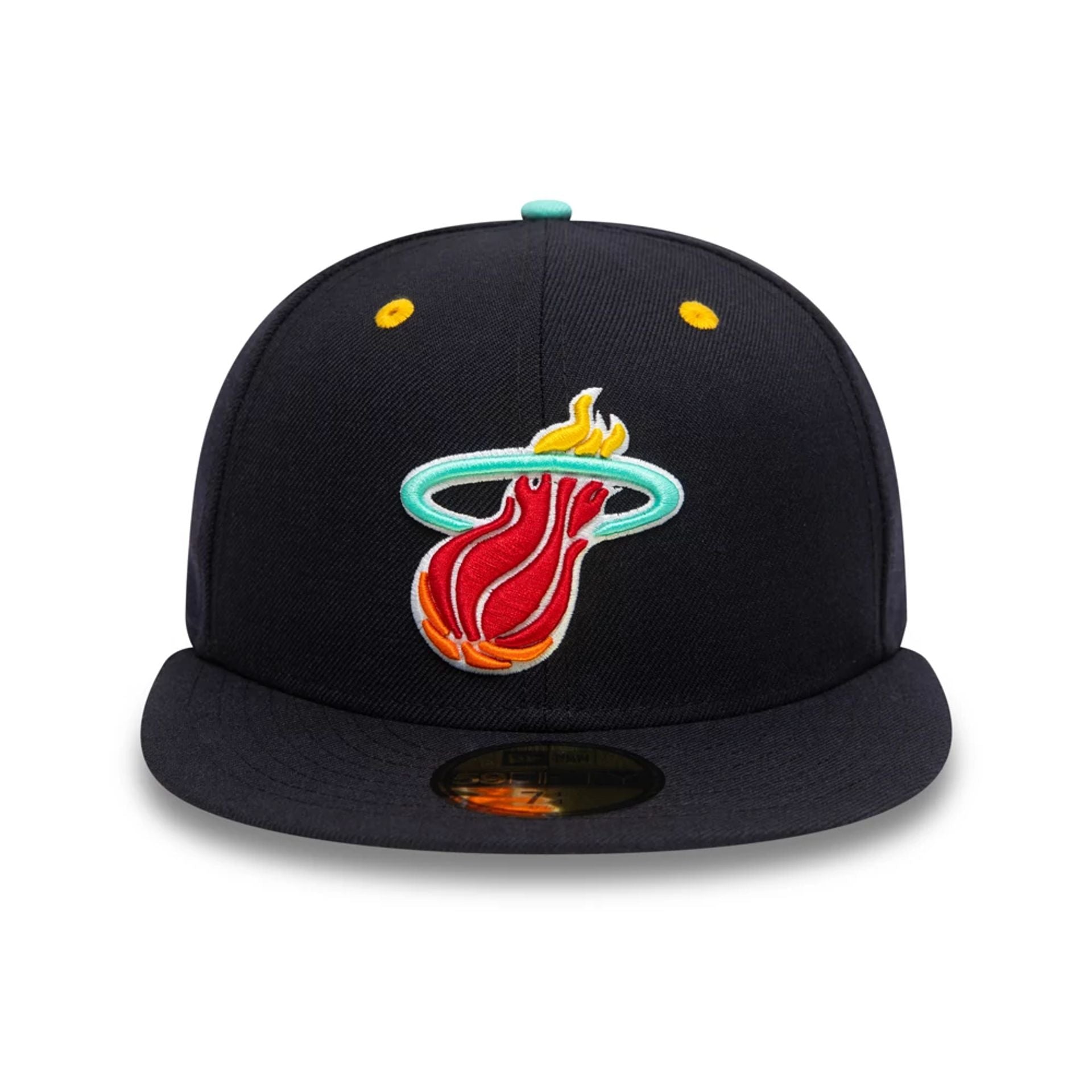 This is a Miami Heat Lava Red Navy 59FIFTY Fitted Cap 3