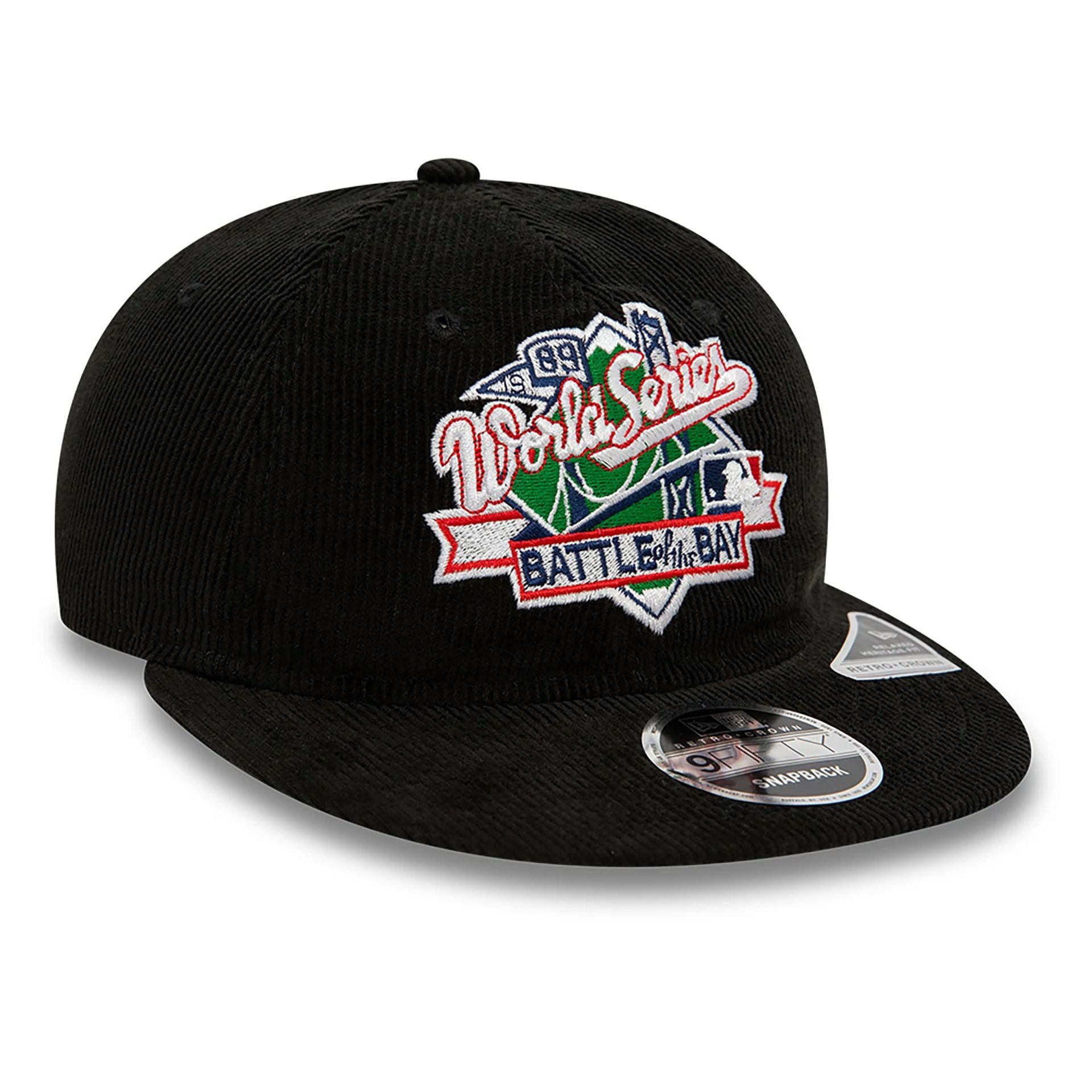 This is a MLB World Series Battle 1989 Patch Black Retro Crown 9FIFTY Snapback Cap 5