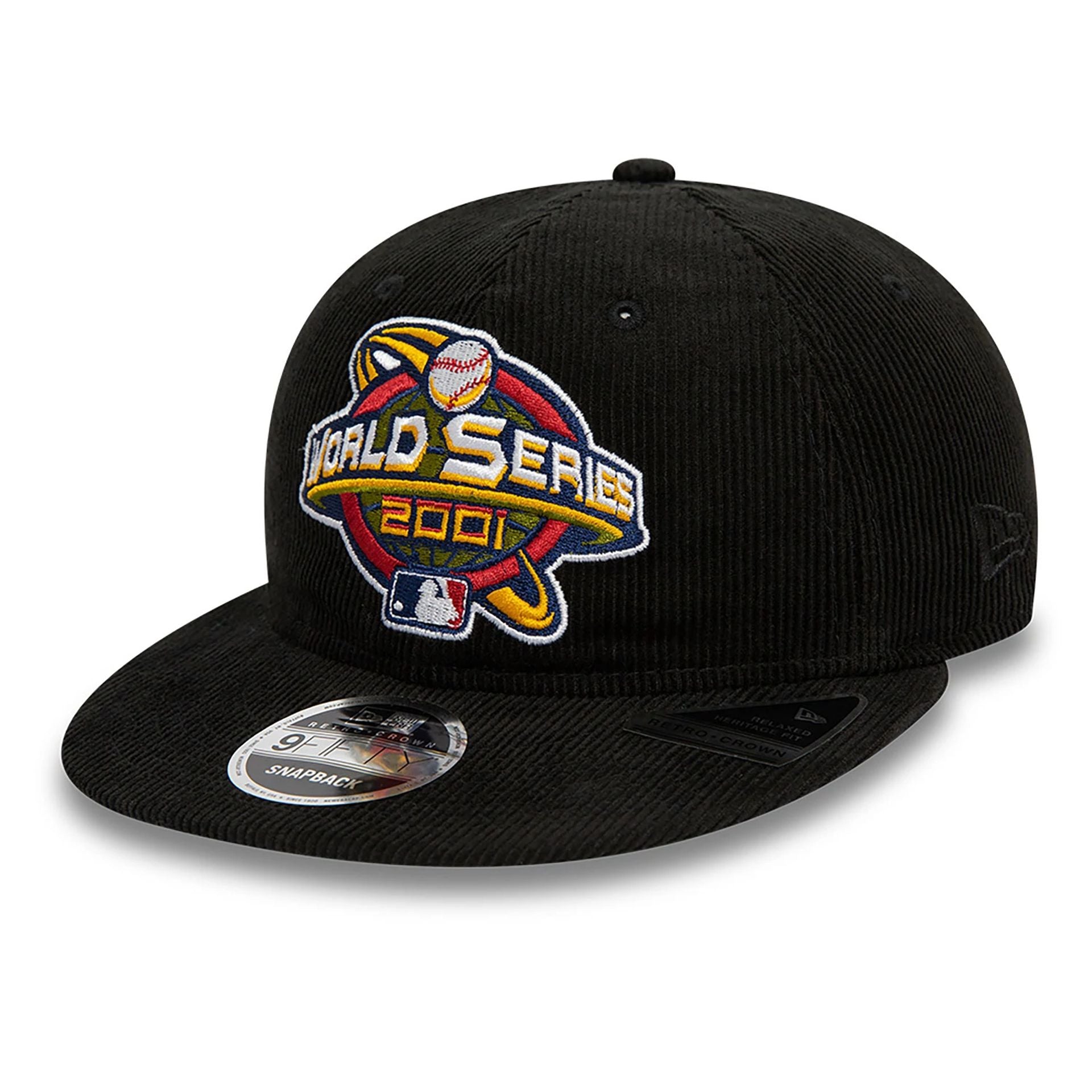 This is a MLB World Series 2001 Patch Black Retro Crown 9FIFTY Snapback Cap 1