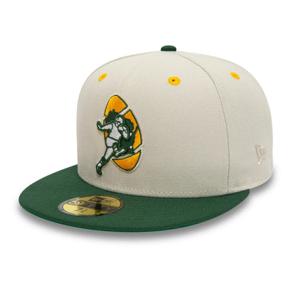 This is a Green Bay Packers NFL Go You Packers Go Beige 59FIFTY Fitted Cap 1