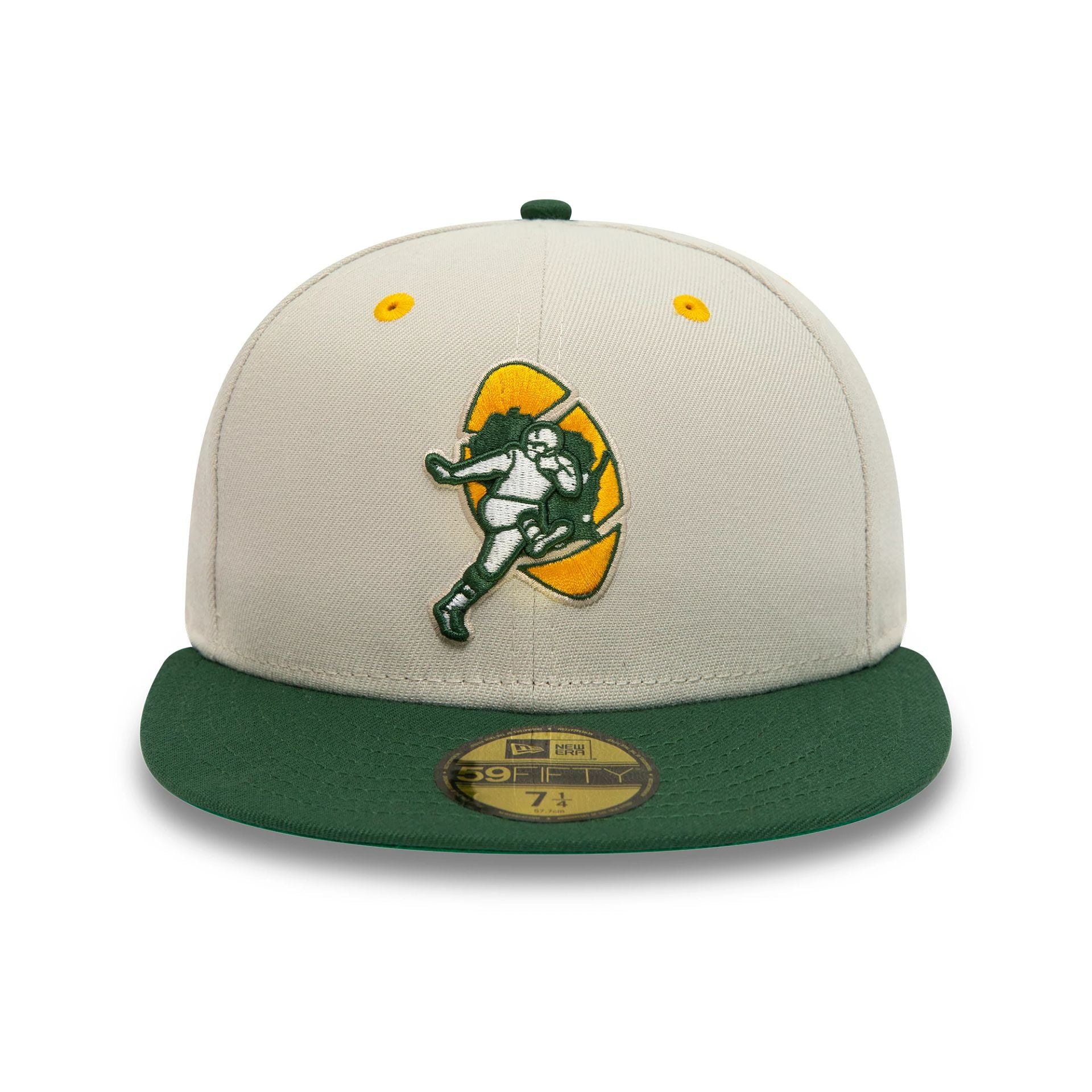 This is a Green Bay Packers NFL Go You Packers Go Beige 59FIFTY Fitted Cap 3