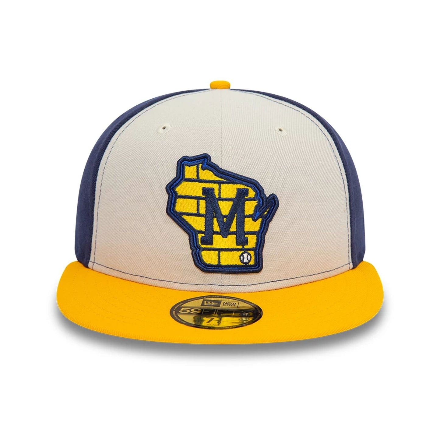 This is a Milwaukee Brewers MLB Chrome White 59FIFTY Fitted Cap 4