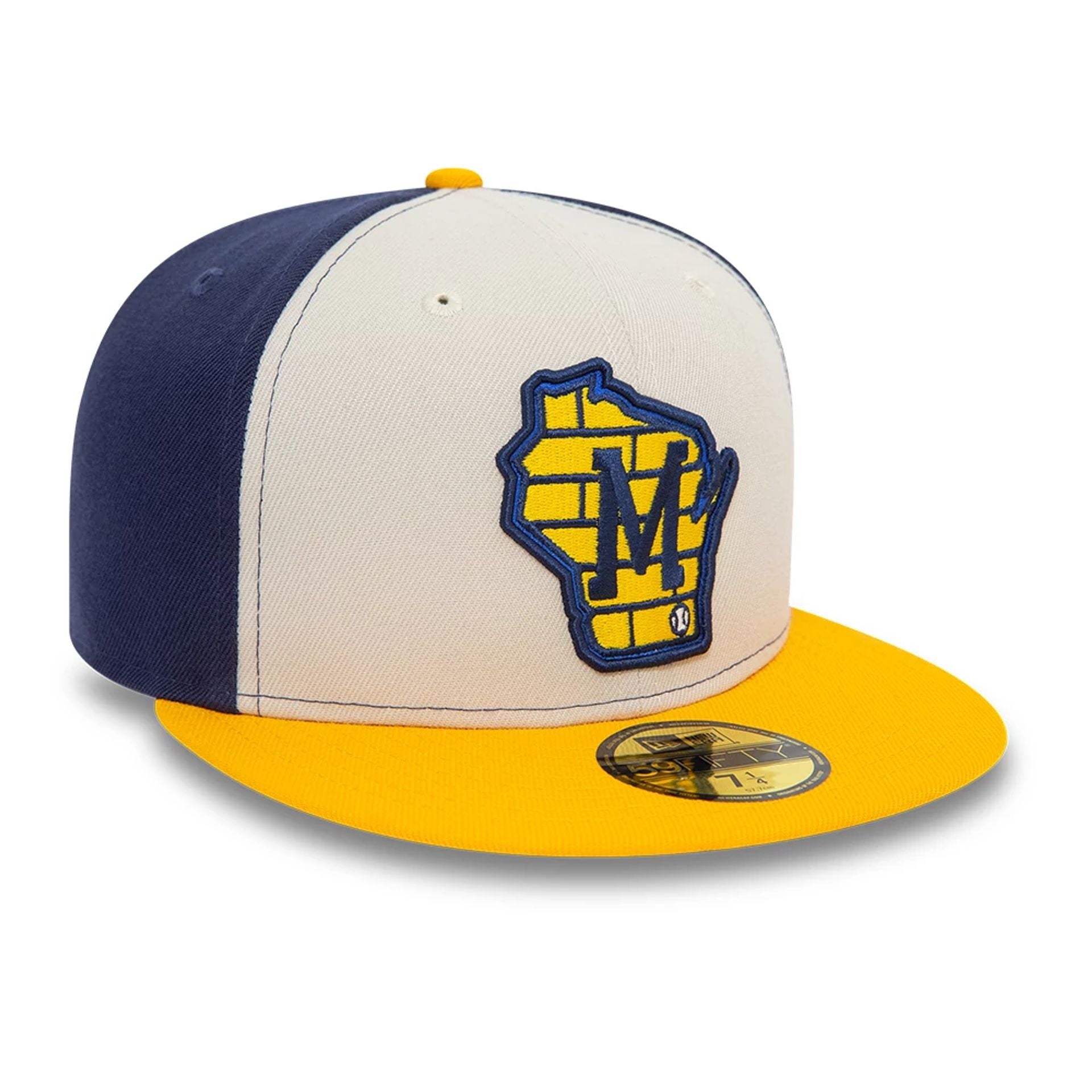 This is a Milwaukee Brewers MLB Chrome White 59FIFTY Fitted Cap 3