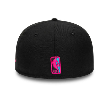 This is a Miami Heat NBA Letter Pack Black 59FIFTY Fitted Cap 4