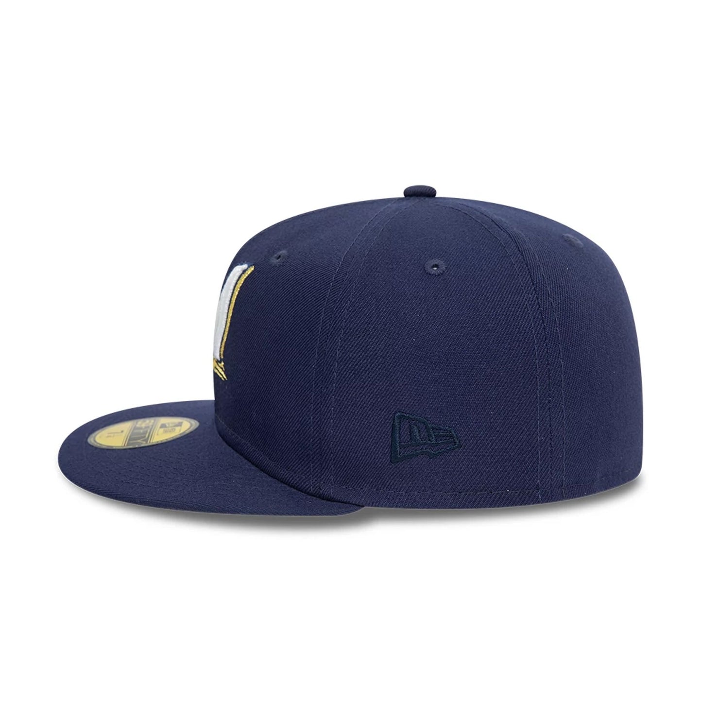 This is a Milwaukee Brewers MLB Blue Lagoon Navy 59FIFTY Fitted Cap 5