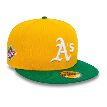 This is a Oakland Athletics World Series Yellow 59FIFTY Fitted Cap 1