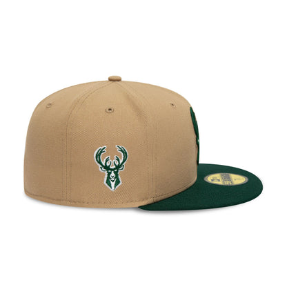 This is a Milwaukee Bucks NBA Classics Light Beige 59FIFTY Fitted Cap 4